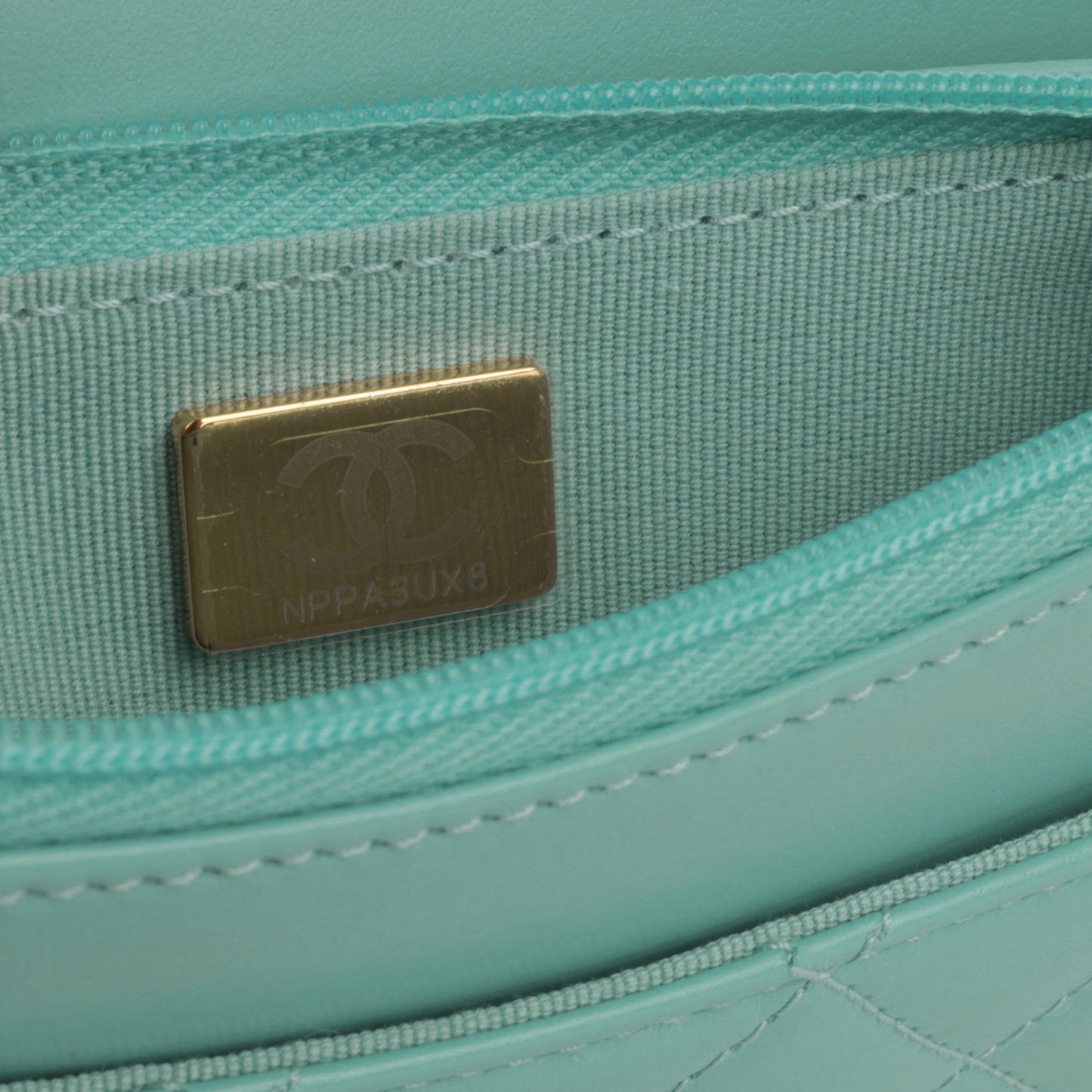 Chanel Crush Charm Wallet on Chain - Turquoise Calfskin | Gold Hardware