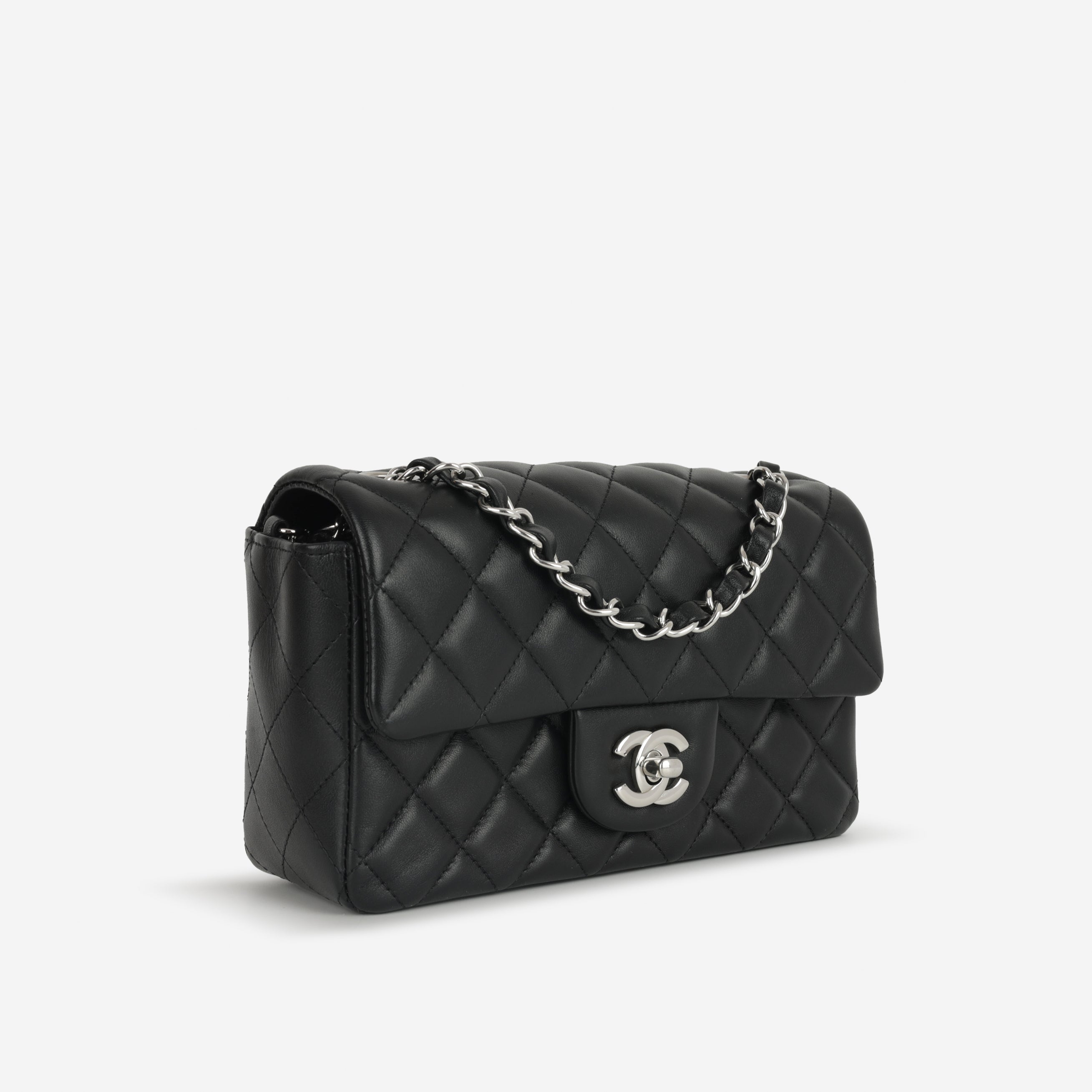 CHANEL 品番H6736 Black&Silver Chanel Mini Rectangular - Black Lambskin | Silver Hardware – Bagista