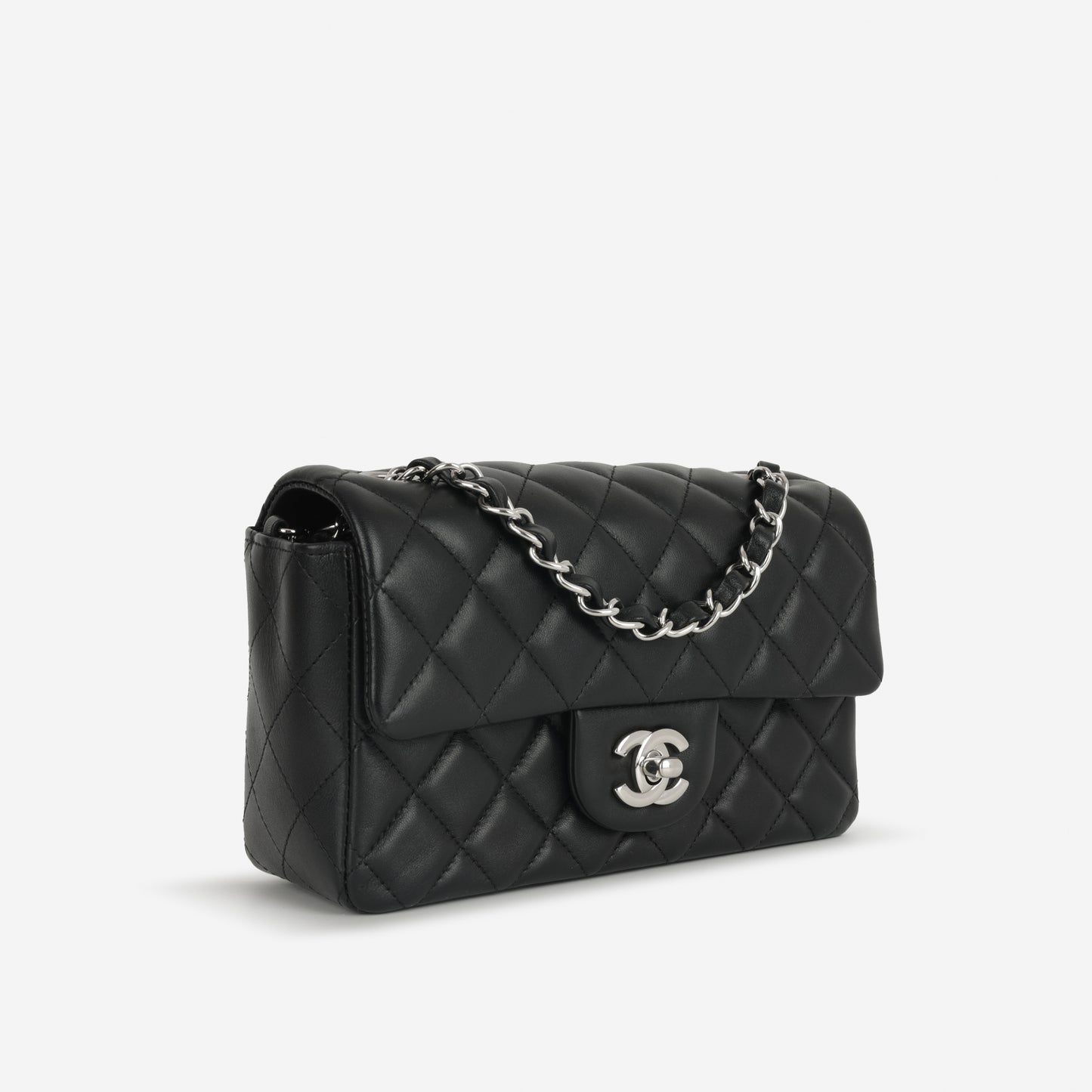 Chanel Mini Rectangular - Black Lambskin | Silver Hardware