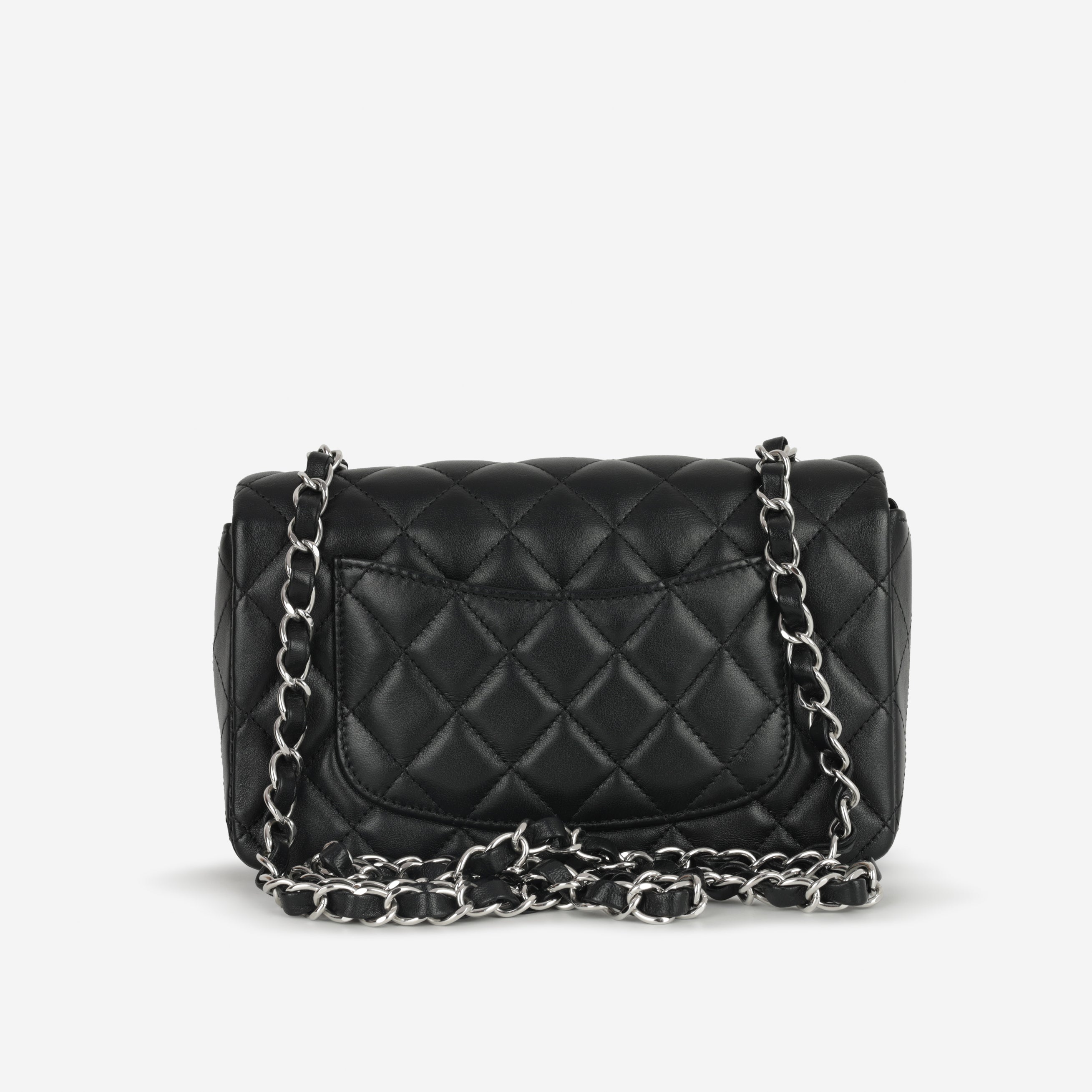 Chanel Mini Rectangular - Black Lambskin | Silver Hardware – Bagista