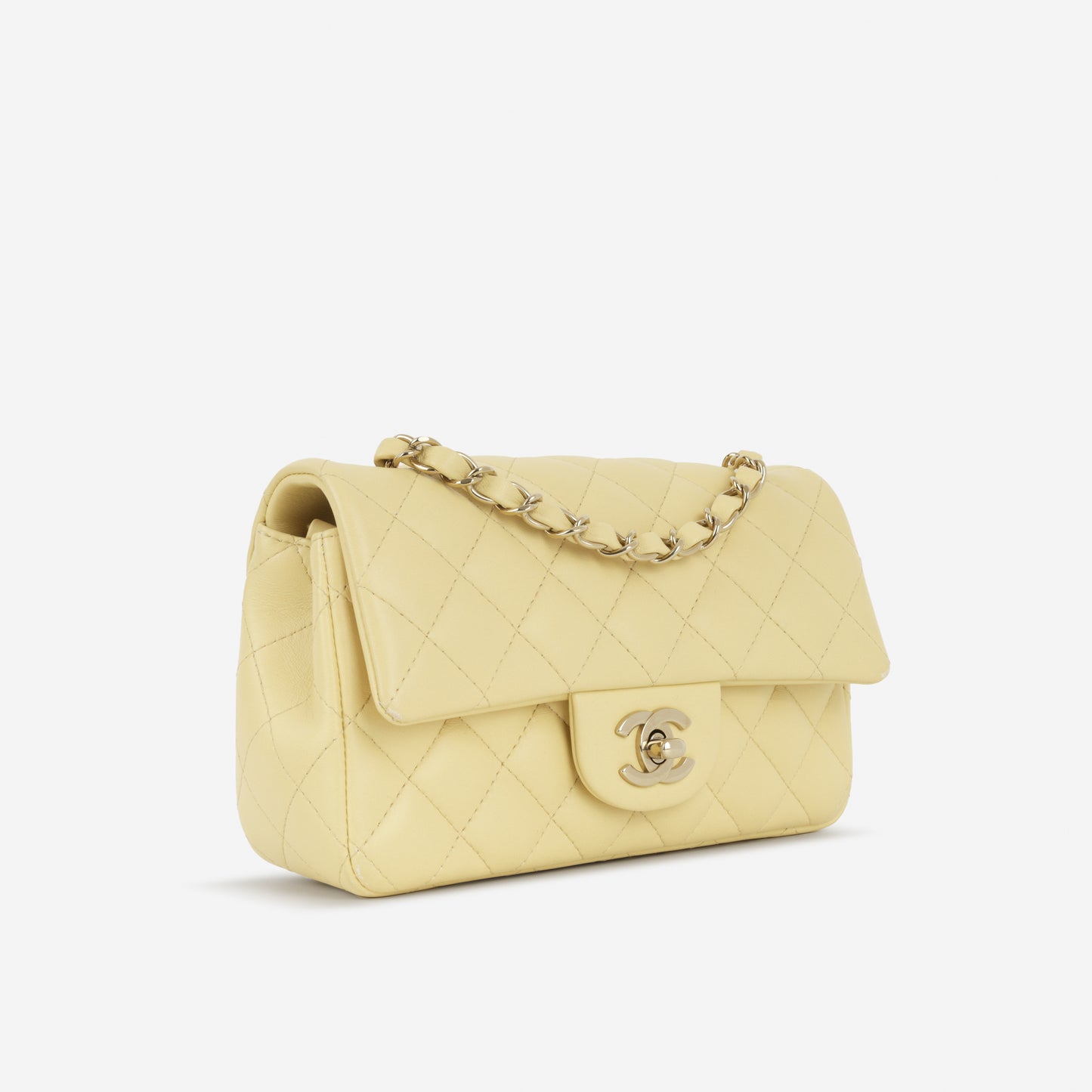 Chanel Mini Flap Rectangular - Baby Yellow Lambskin | Champagne Gold Hardware