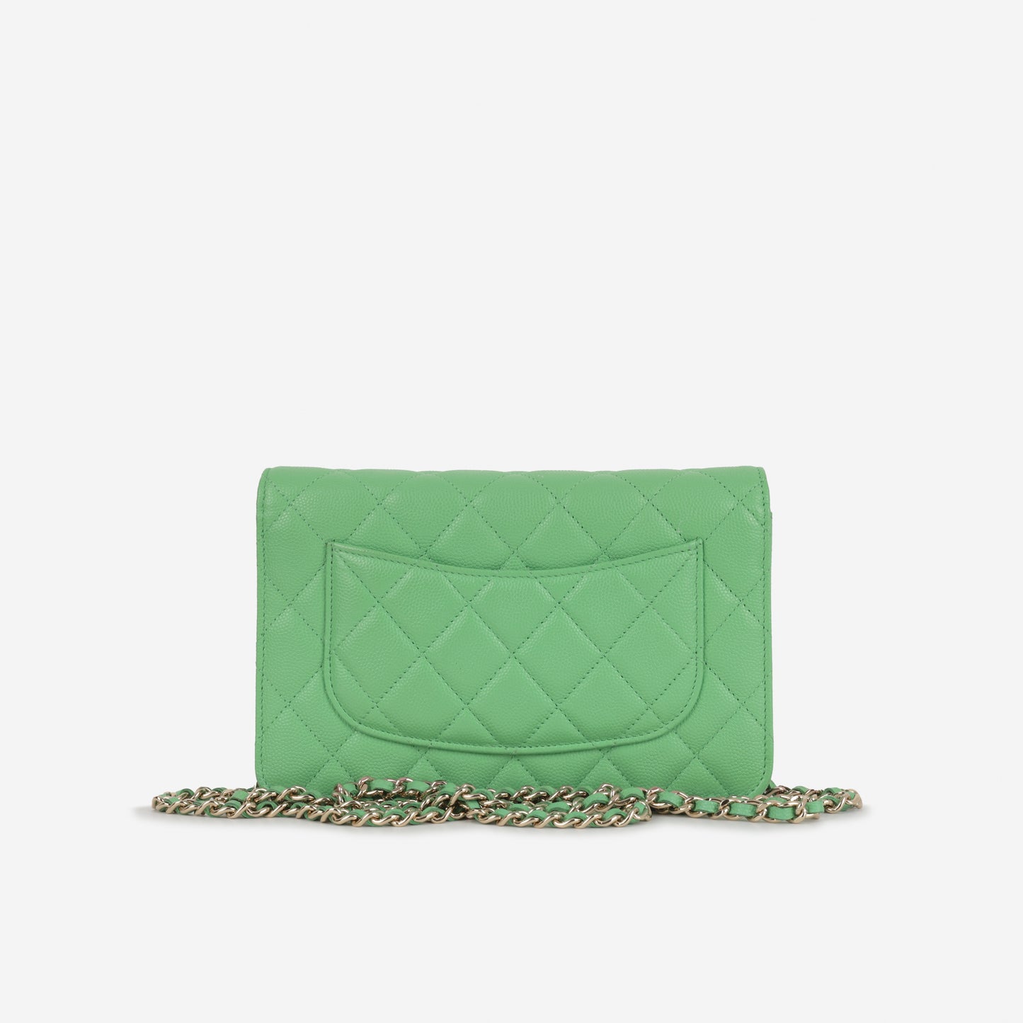 Chanel Classic Wallet on Chain - Green Caviar | Champagne Gold Hardware