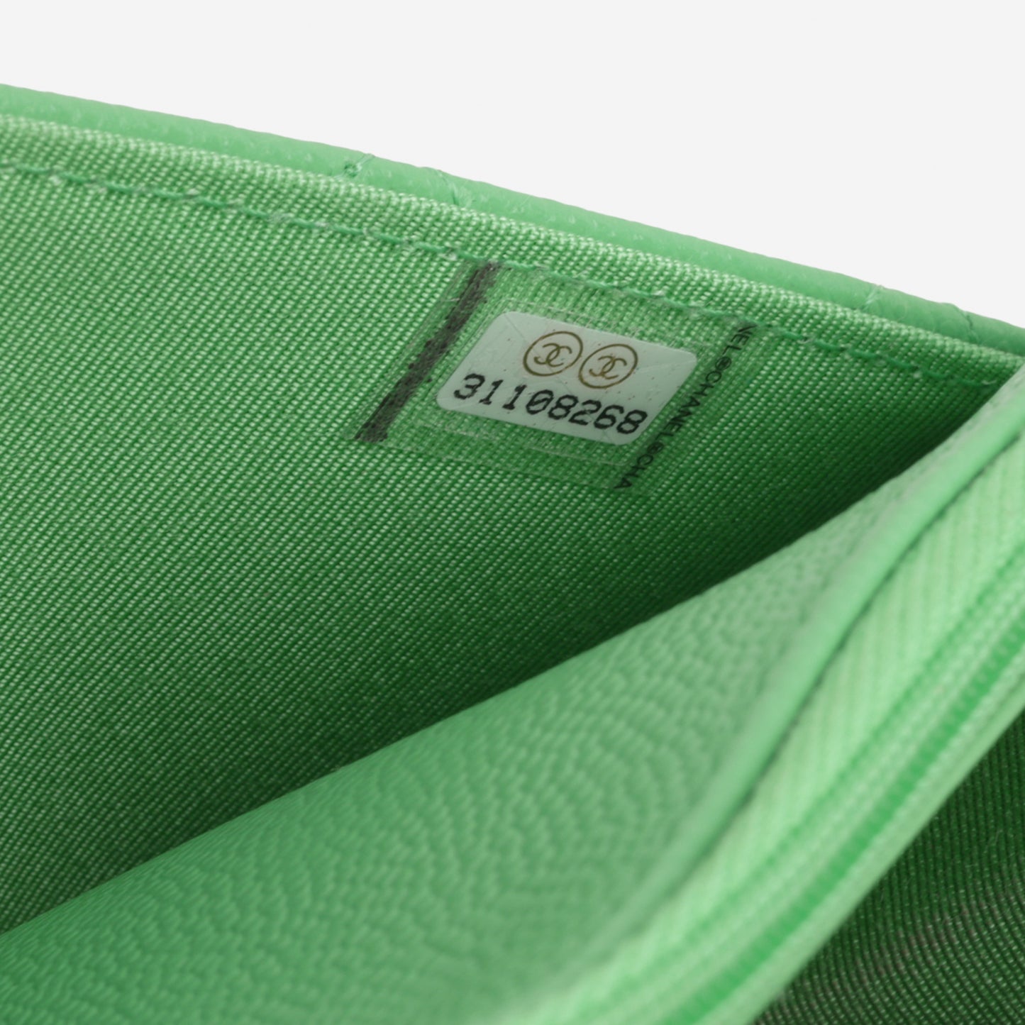 Chanel Classic Wallet on Chain - Green Caviar | Champagne Gold Hardware