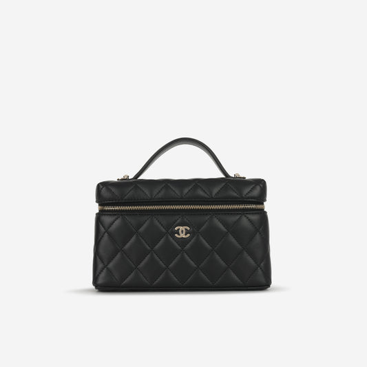 Chanel Vanity with Chain - Black Lambskin | Champagne Gold Hardware