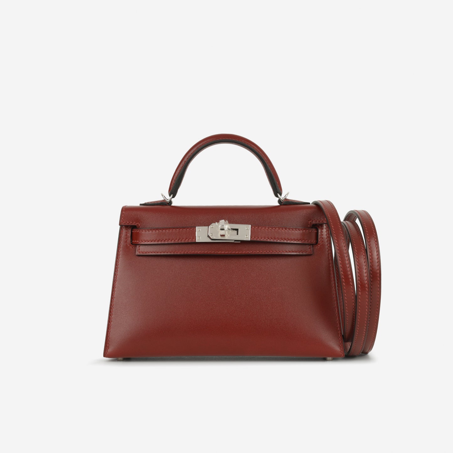 Hermès Mini Kelly - RougeH Box Calf | Palladium Hardware