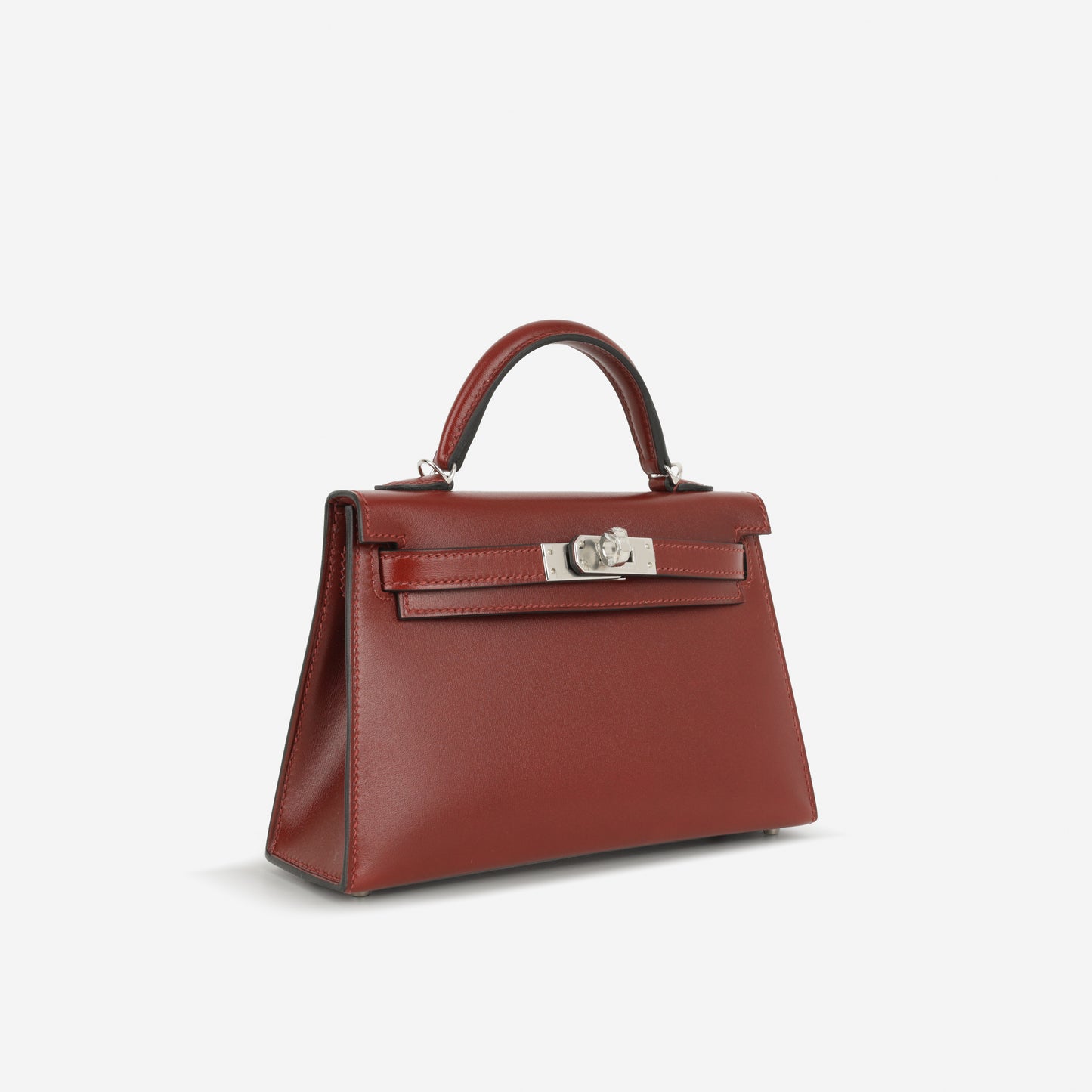 Hermès Mini Kelly - RougeH Box Calf | Palladium Hardware