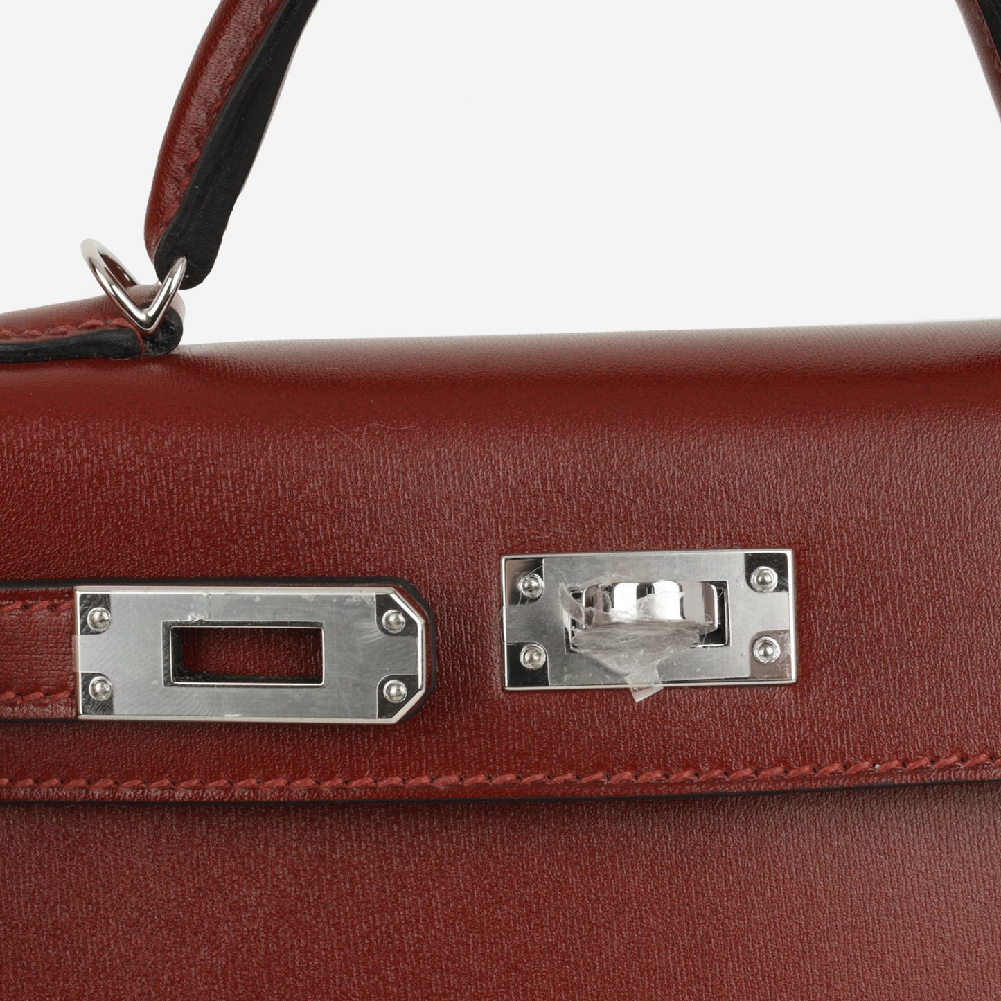 Hermès Mini Kelly - RougeH Box Calf | Palladium Hardware