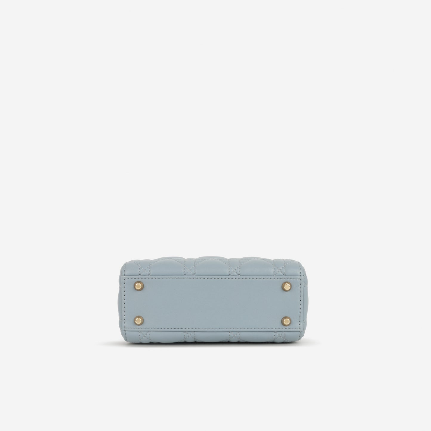 Dior Mini Lady Dior - Cloud Blue Lambskin Cannage | Champagne Gold Hardware