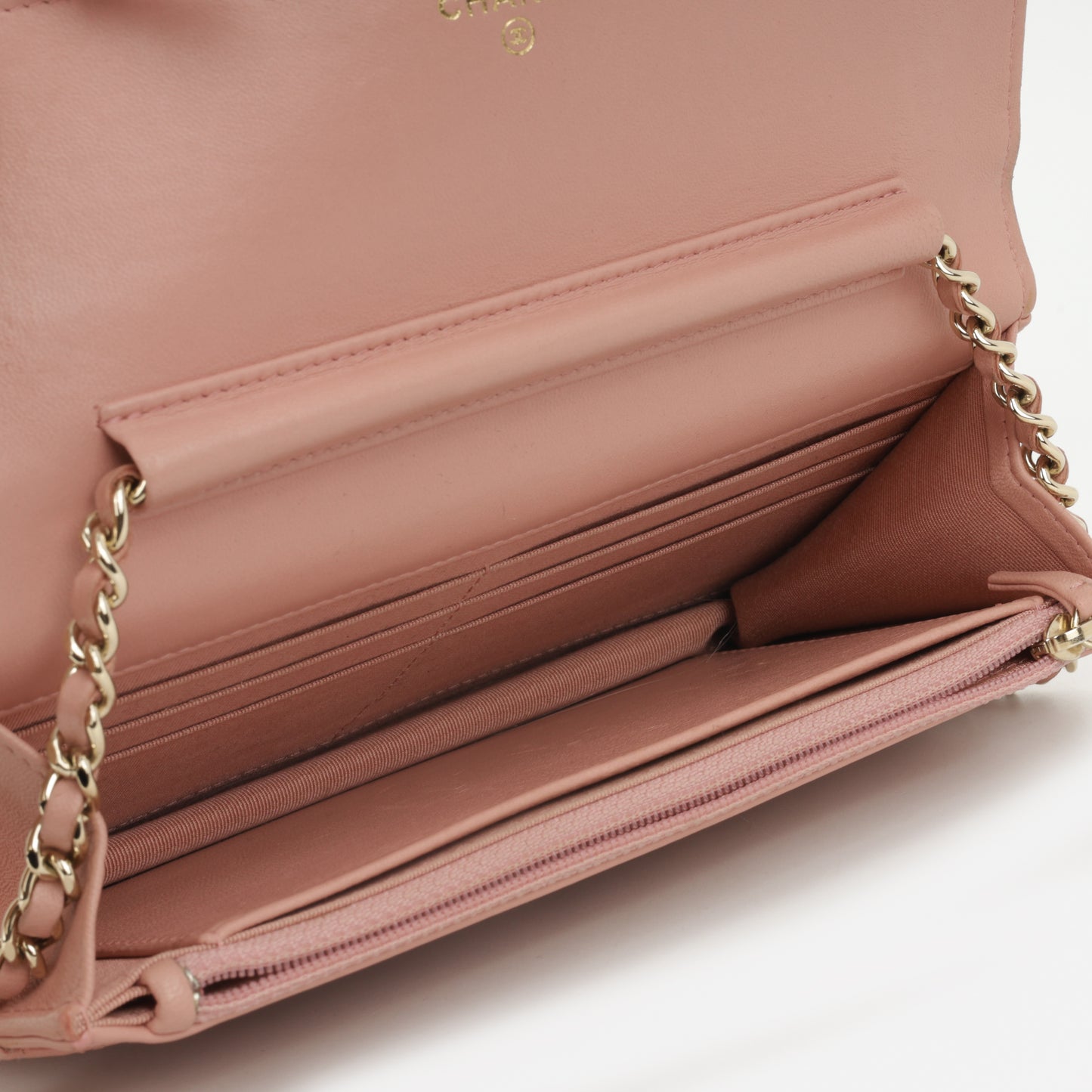 Chanel Classic Wallet on Chain - Pink Lambskin | Champagne Gold Hardware