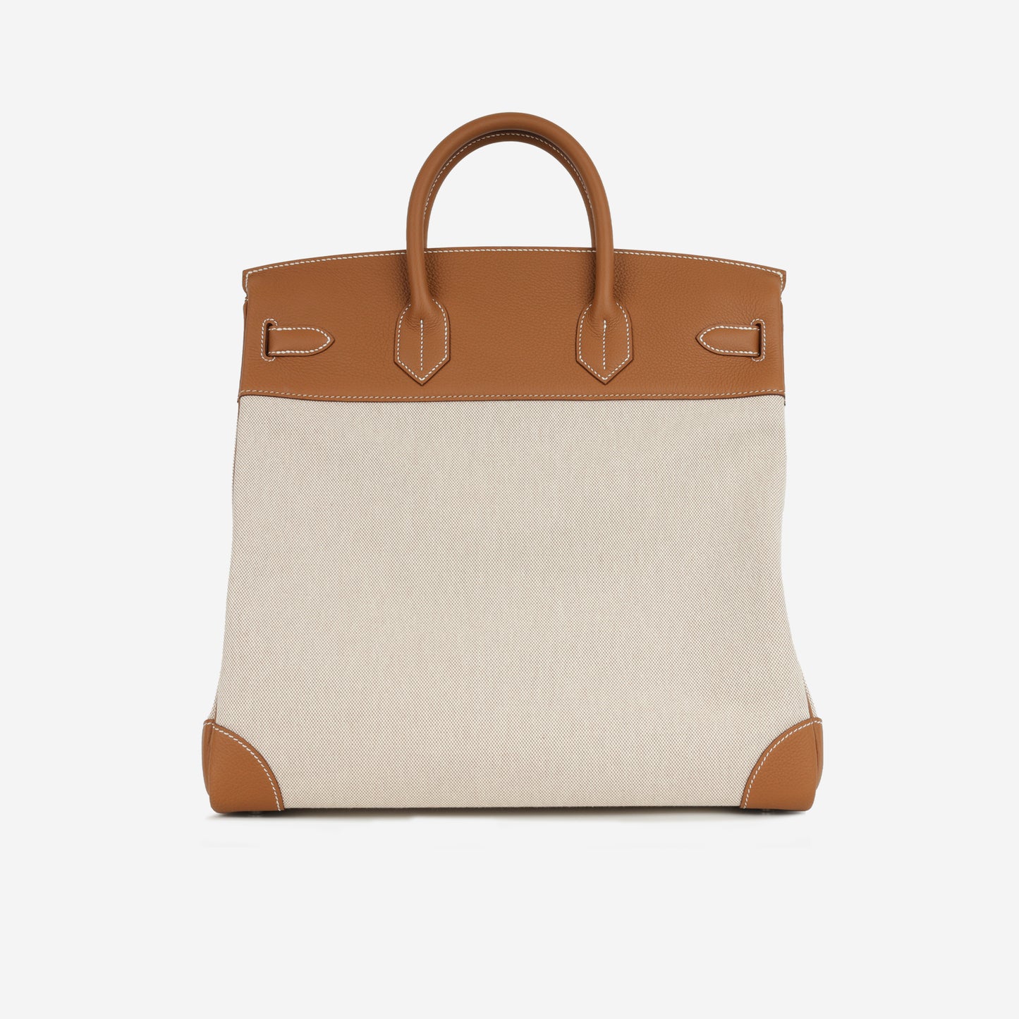 Hermès HAC 40 - Gold Togo / Ecru-Beige Toile | Palladium Hardware