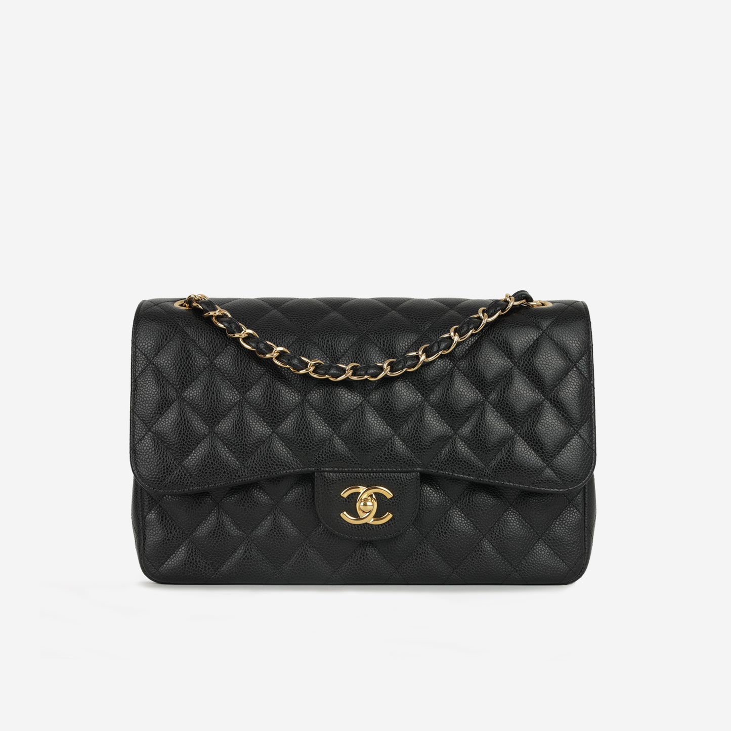 Chanel Classic Flap Bag - Jumbo Black Caviar | Gold Hardware
