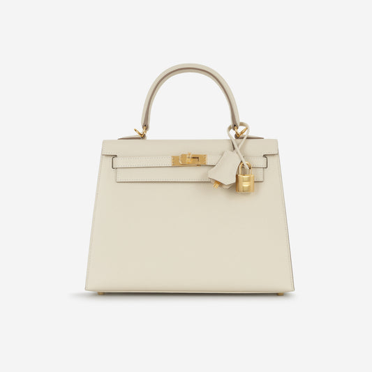 Hermès Kelly 25 - Craie Epsom | Gold Hardware
