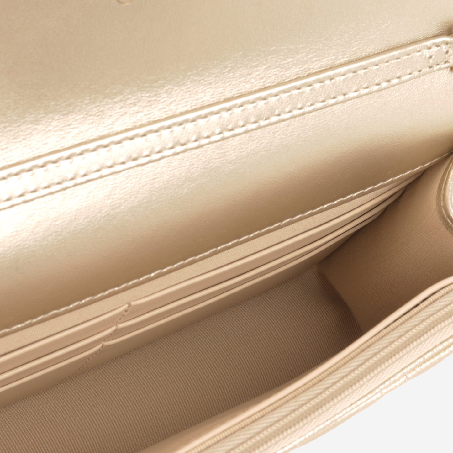 Chanel CC Crush Wallet on Chain - Champagne Metallic Caviar | Champagne Gold Hardware