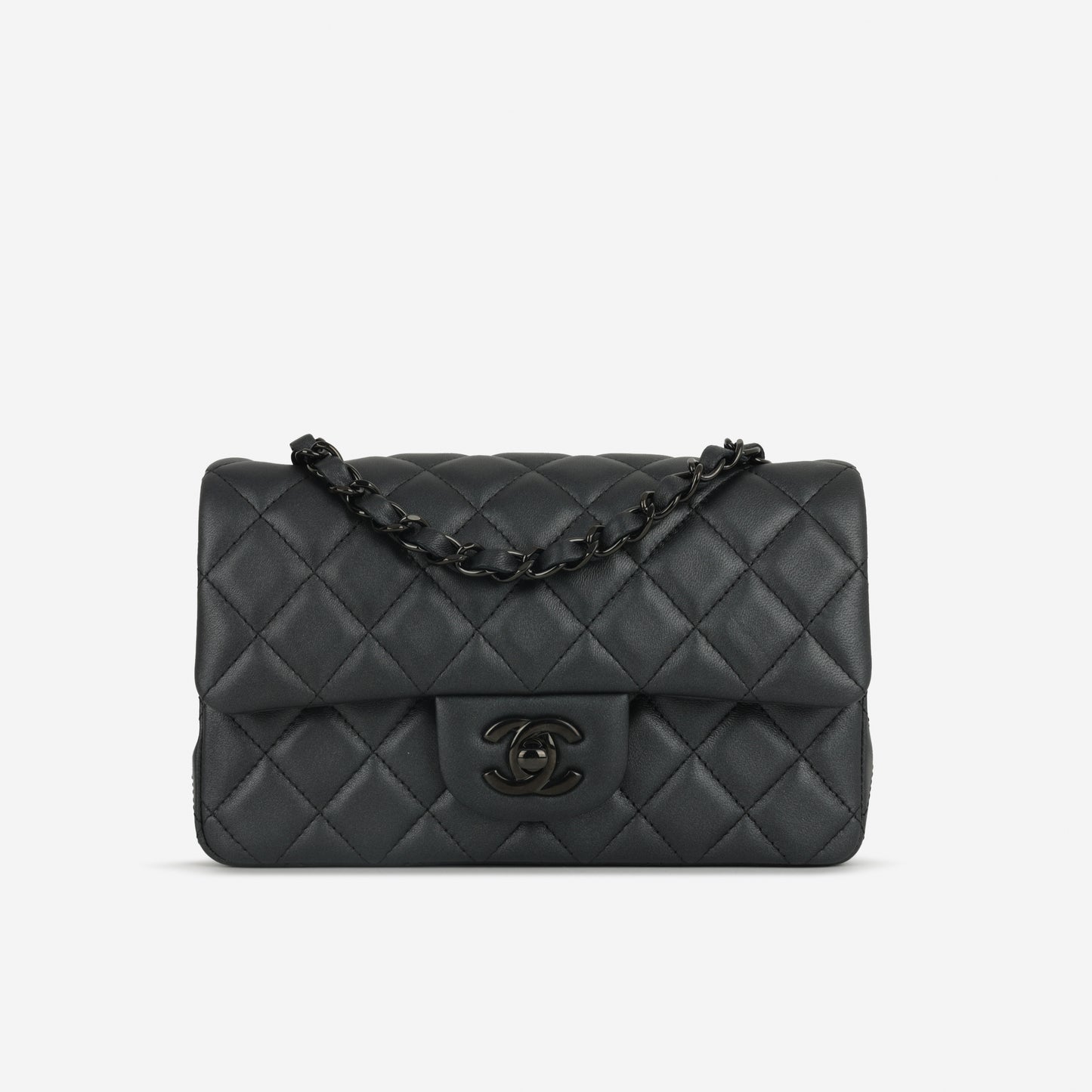 Chanel Mini Rectangular - So Black Iridescent Lambskin