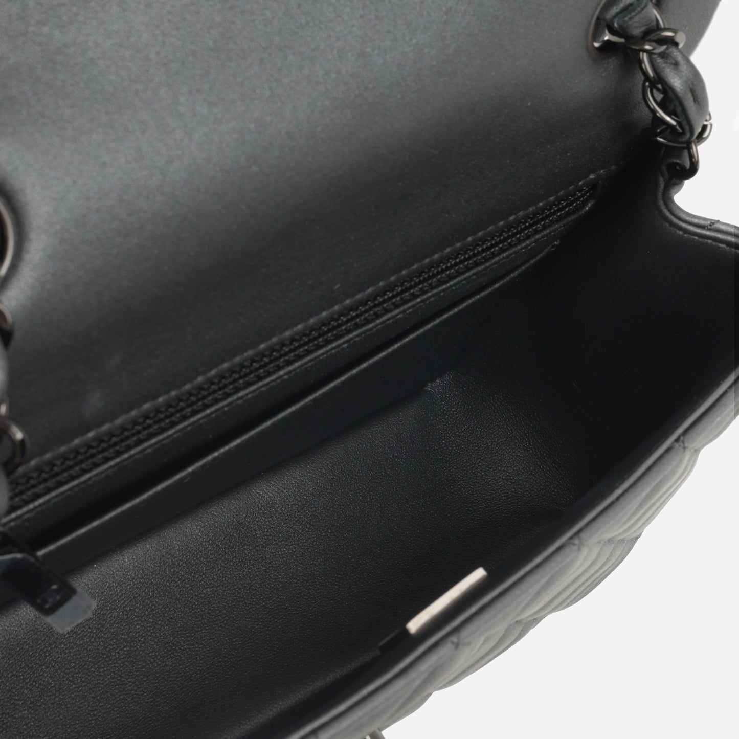 Chanel Mini Rectangular - So Black Iridescent Lambskin