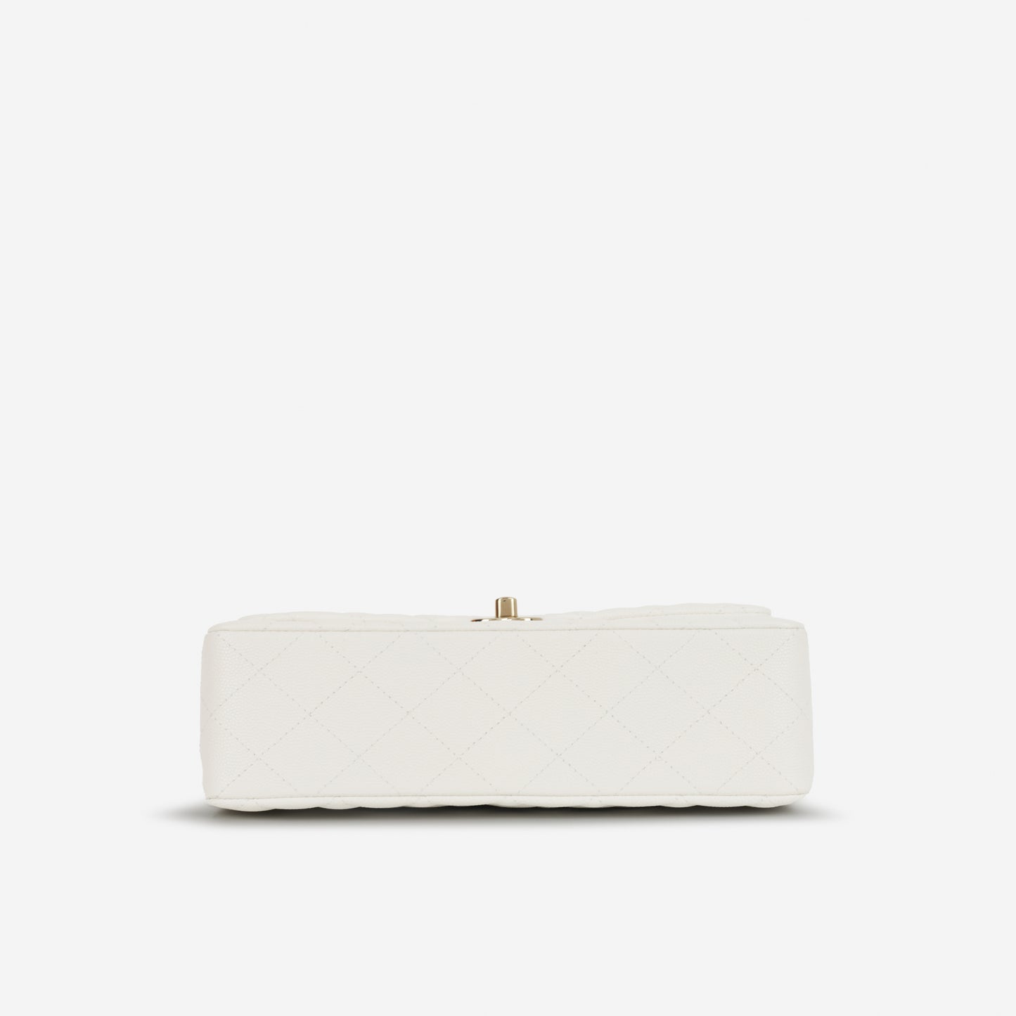 Chanel Small Classic Flap - White Caviar | Champagne Gold Hardware