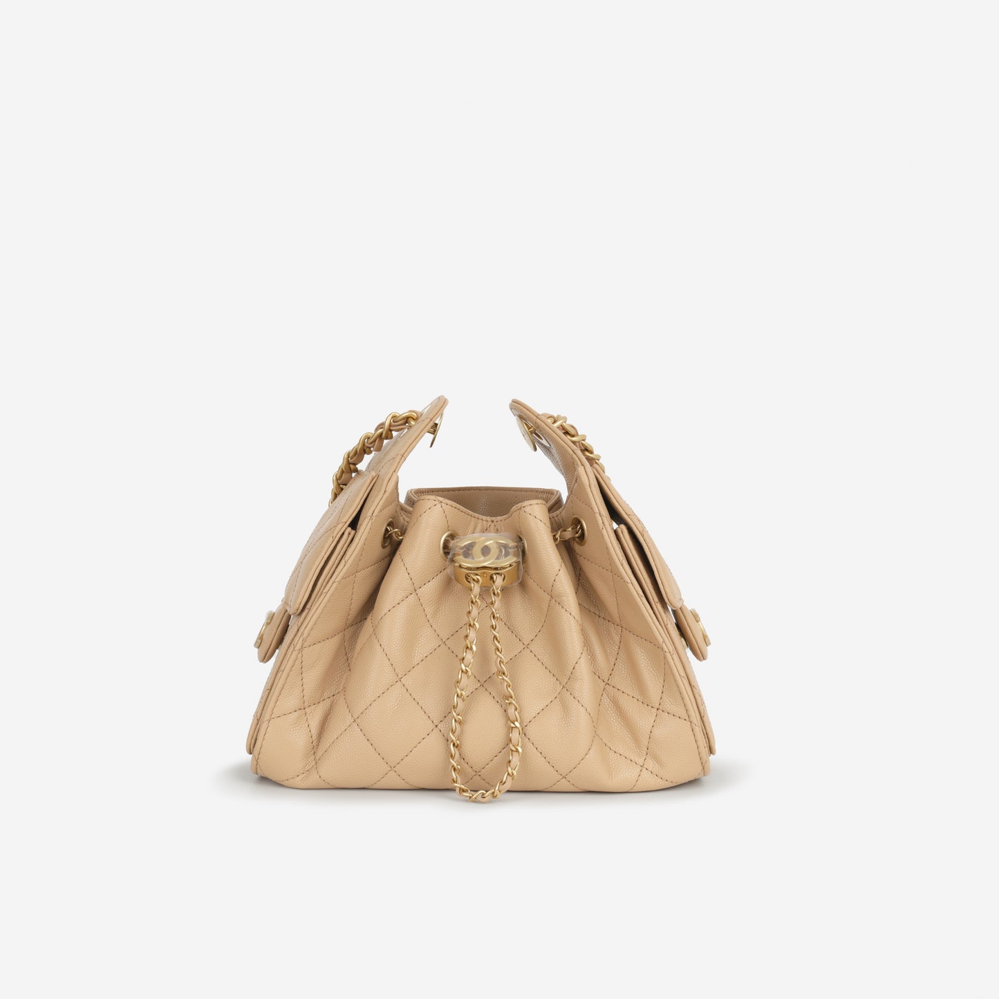 Chanel Mini 25 Hobo - Beige Caviar | Gold Hardware