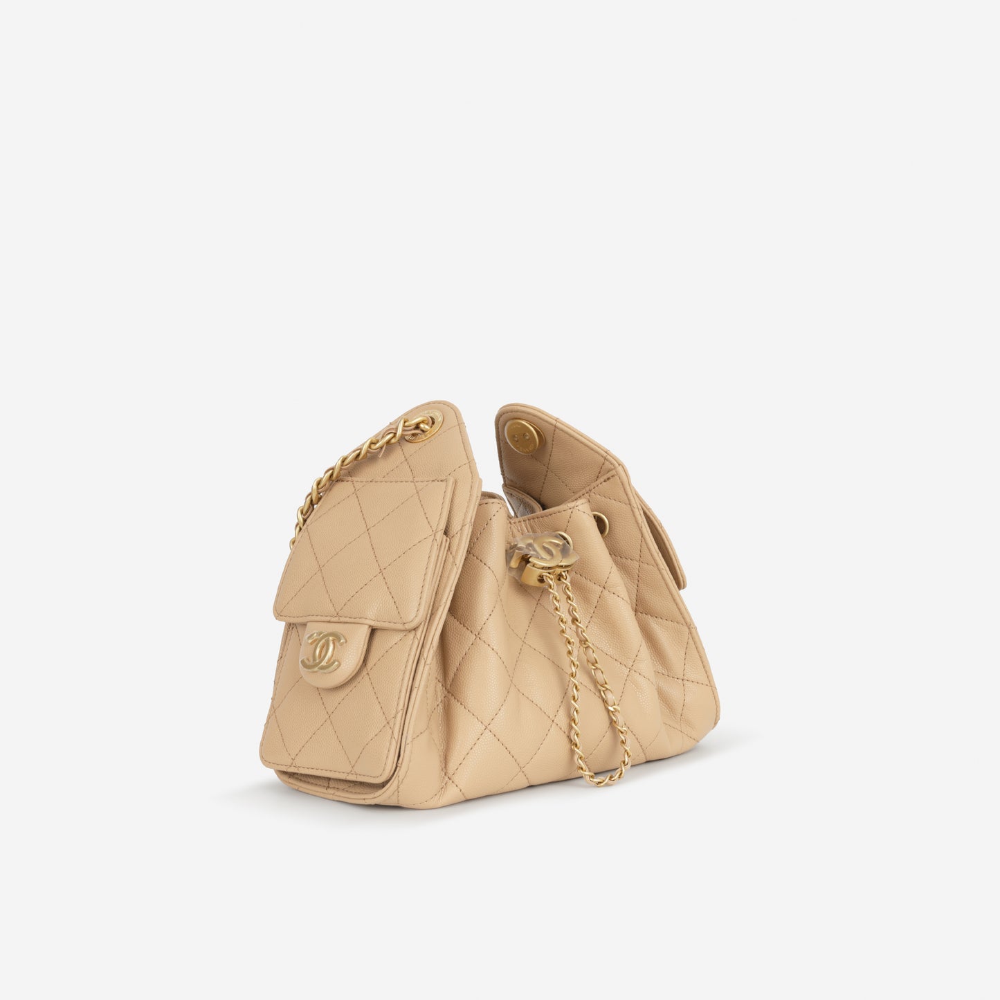 Chanel Mini 25 Hobo - Beige Caviar | Gold Hardware