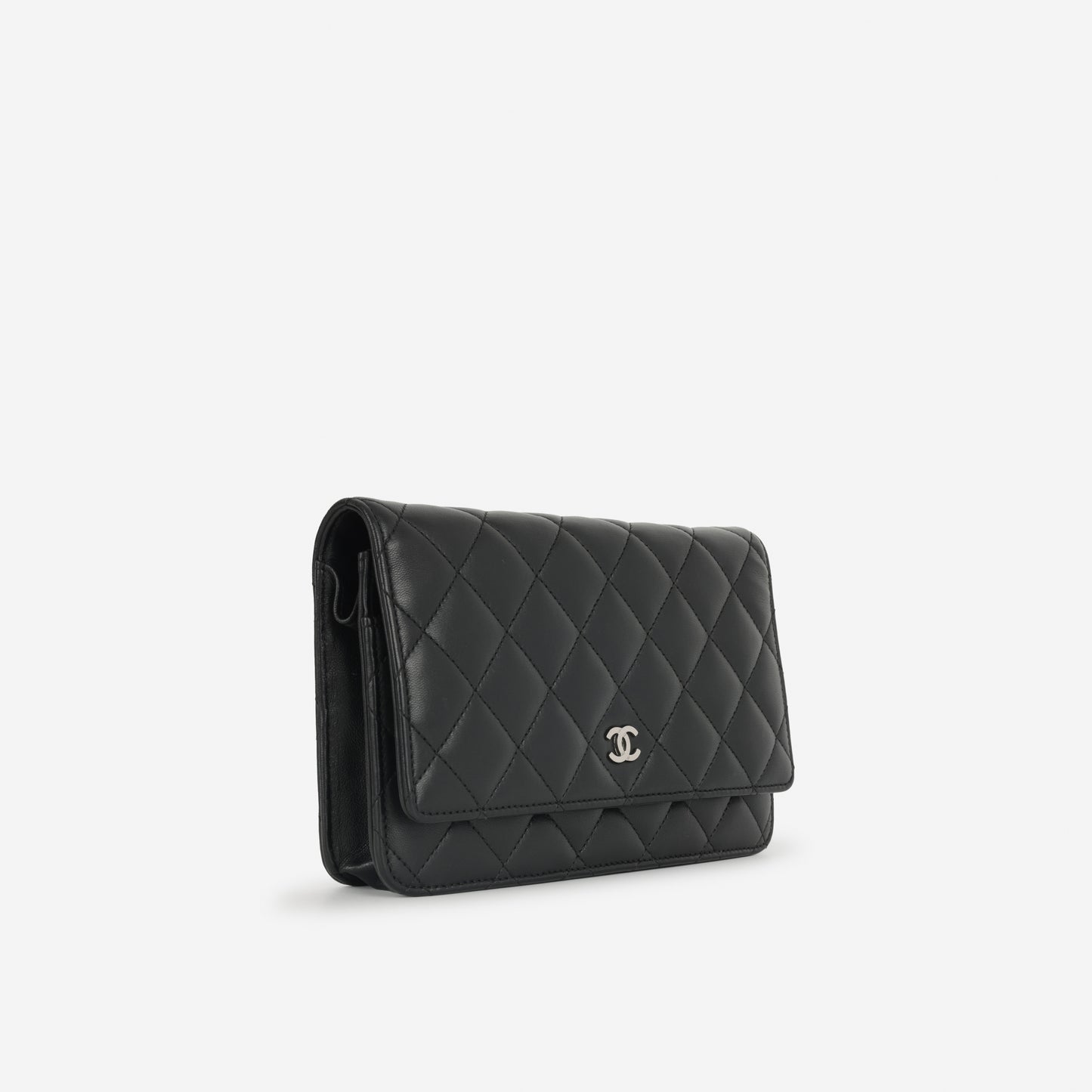 Chanel Classic Wallet on Chain - Black Lambskin | Silver Hardware