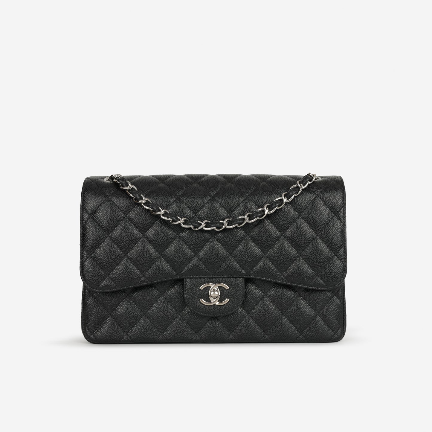 Chanel Classic Flap Bag - Jumbo Black Caviar | Silver Hardware