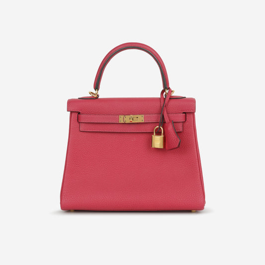 Hermès Kelly 25 - Framboise Togo | Gold Hardware