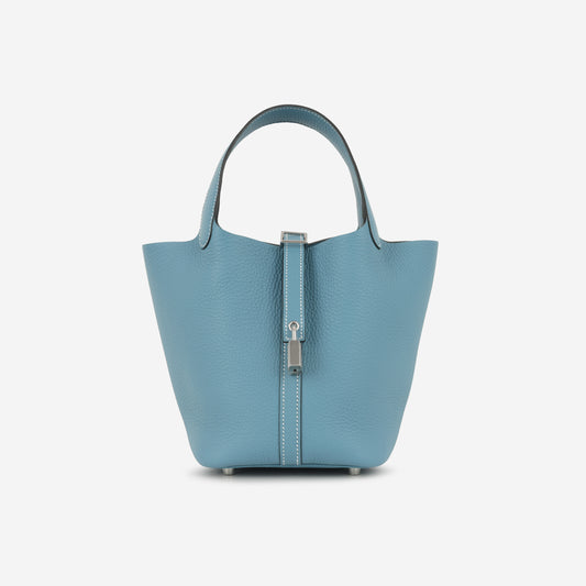 Hermès Picotin 18 - New Blue Jean Clemence | Palladium Hardware
