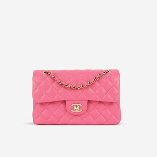 Chanel Small Classic Flap - Bubblegum Pink Caviar | Champagne Gold Hardware
