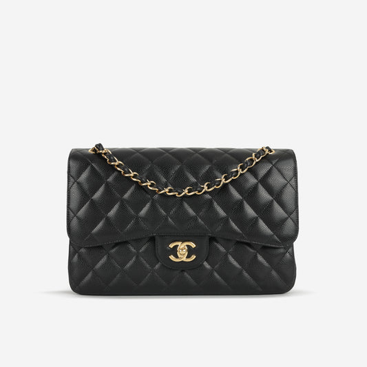 Chanel Classic Jumbo Double Flap - Black Caviar | Gold Hardware