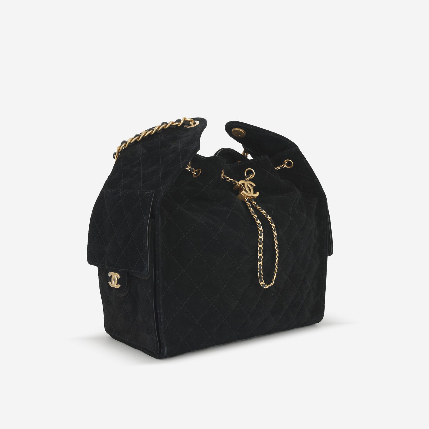 Chanel Medium 25 Hobo Bag - Black Suede | Gold Hardware