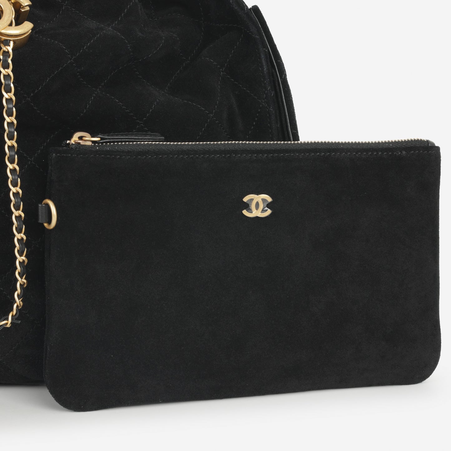 Chanel Medium 25 Hobo Bag - Black Suede | Gold Hardware