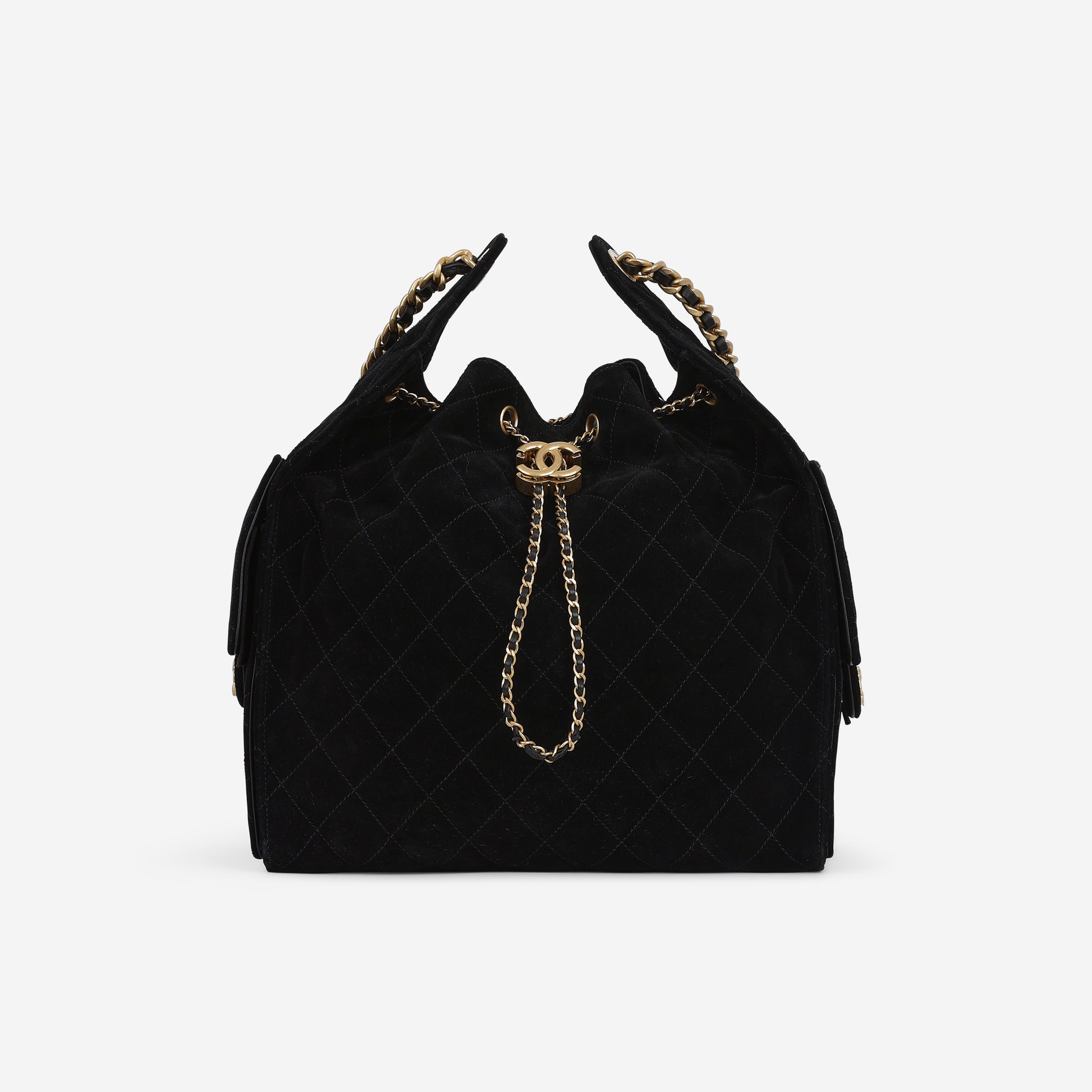 Chanel Medium 25 Hobo Bag - Black Suede | Gold Hardware - Bagista