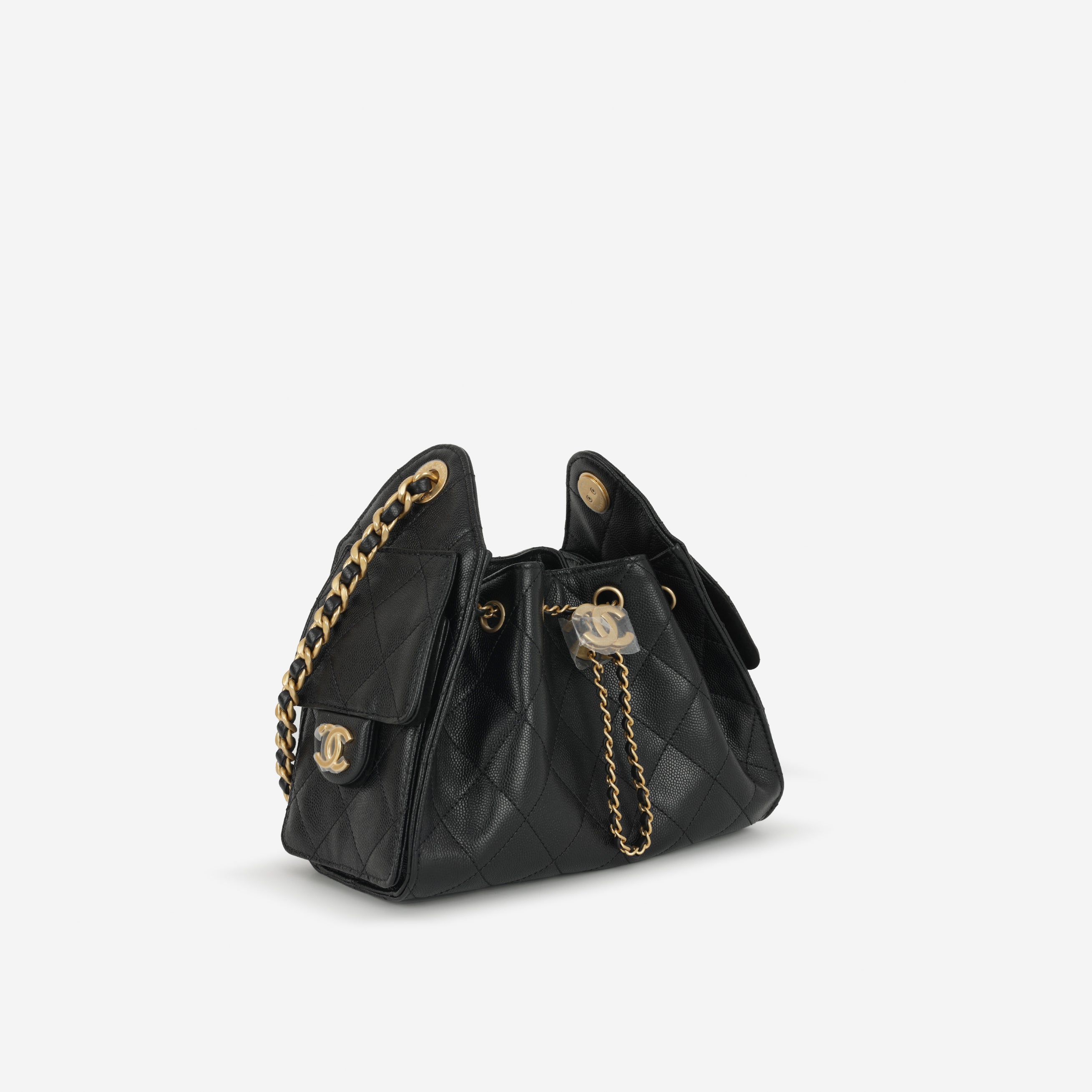 CHANEL25ミニ 黒 レザー バッグ Chanel Mini 25 Hobo - Black Caviar | Gold Hardware | New Release