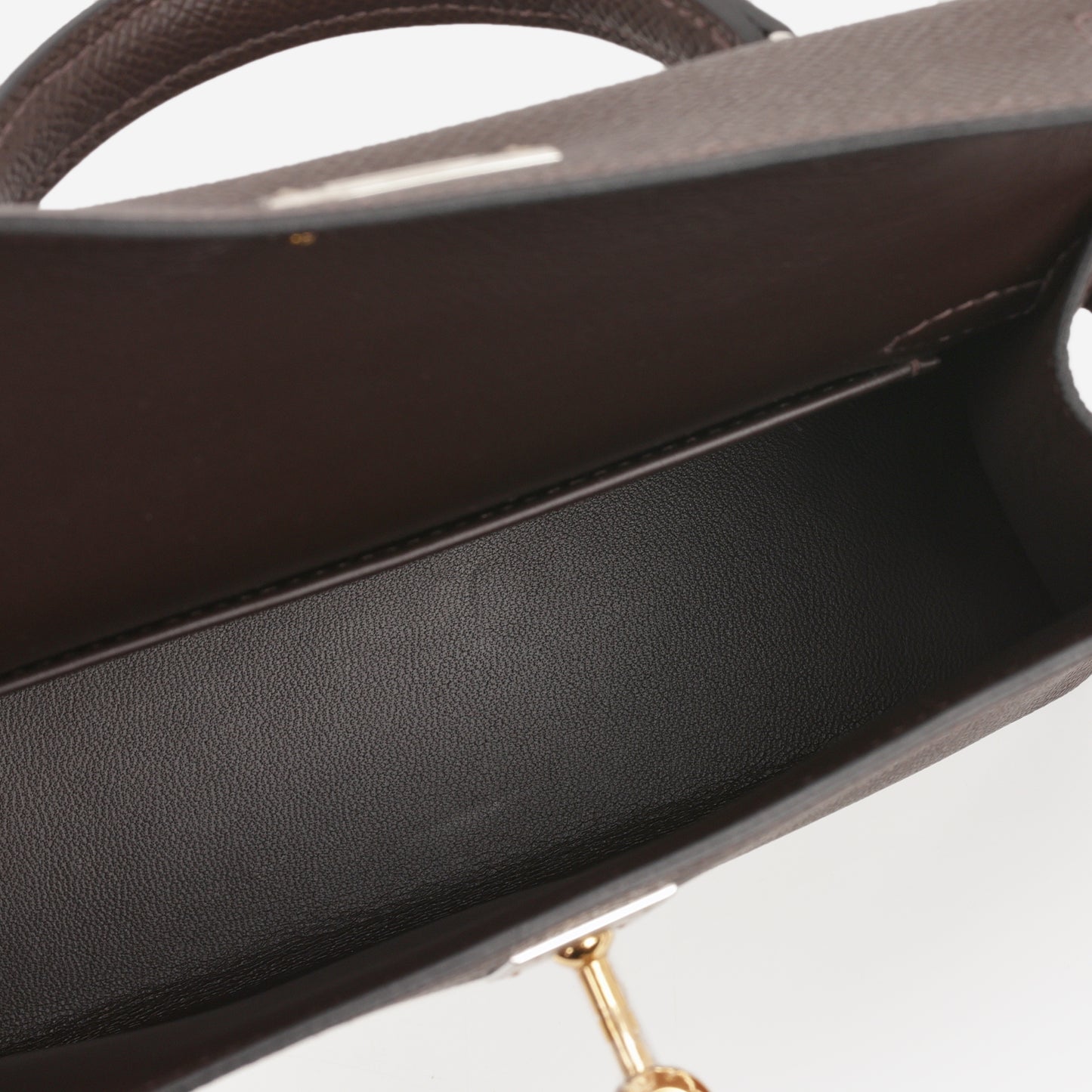 Hermès Mini Kelly - Ebene Epsom | Electrum Hardware