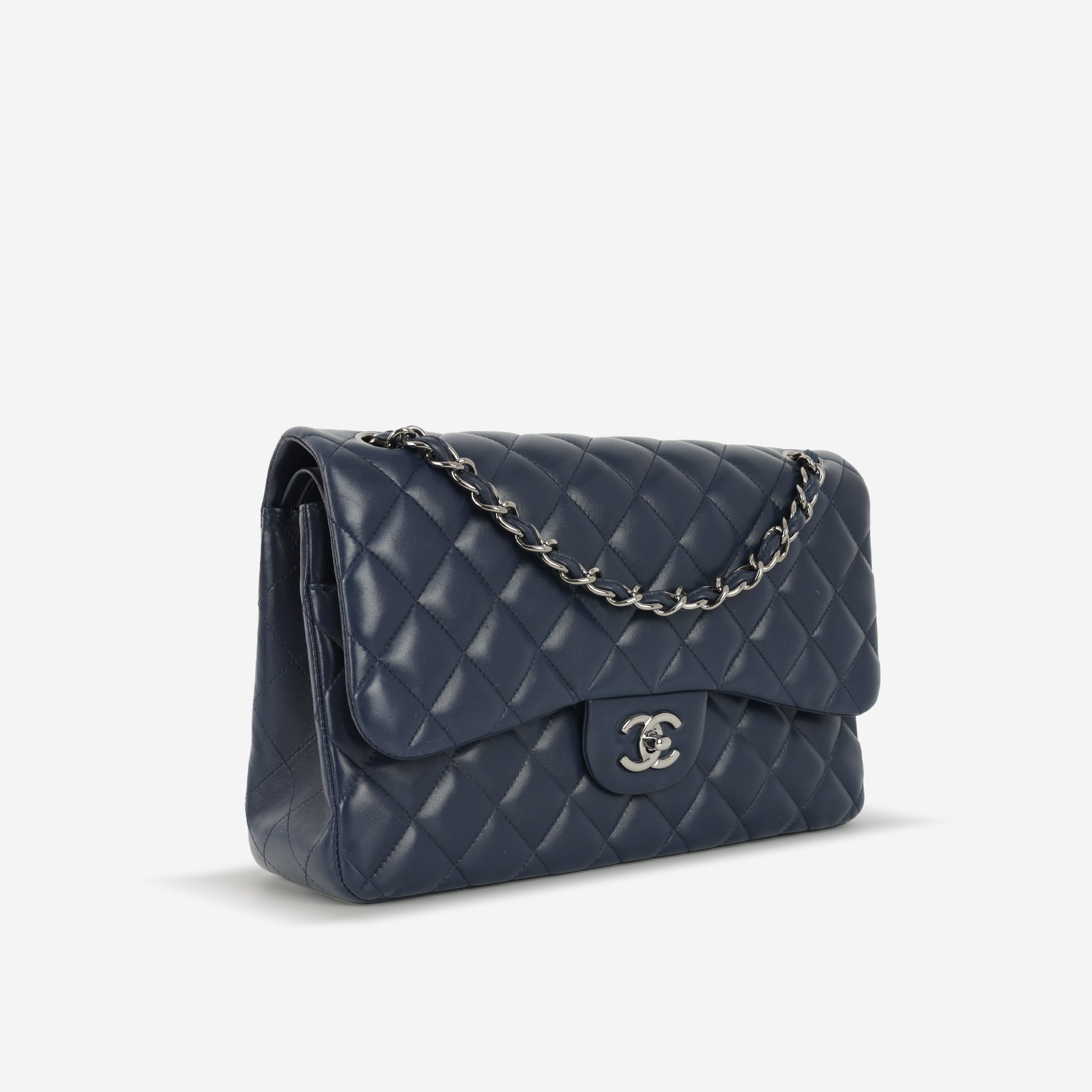 Chanel Classic Jumbo Double Flap - Navy Lambskin | Ruthenium