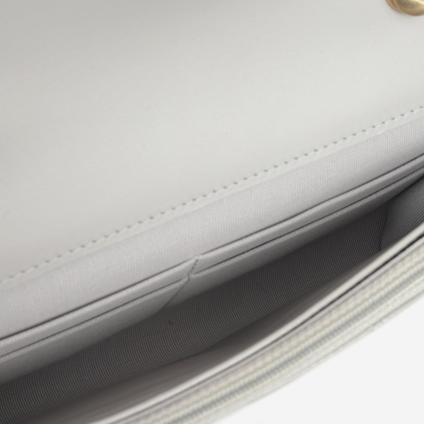 Chanel Seasonal Medallion WOC - Grey Patent | Gold Hardware