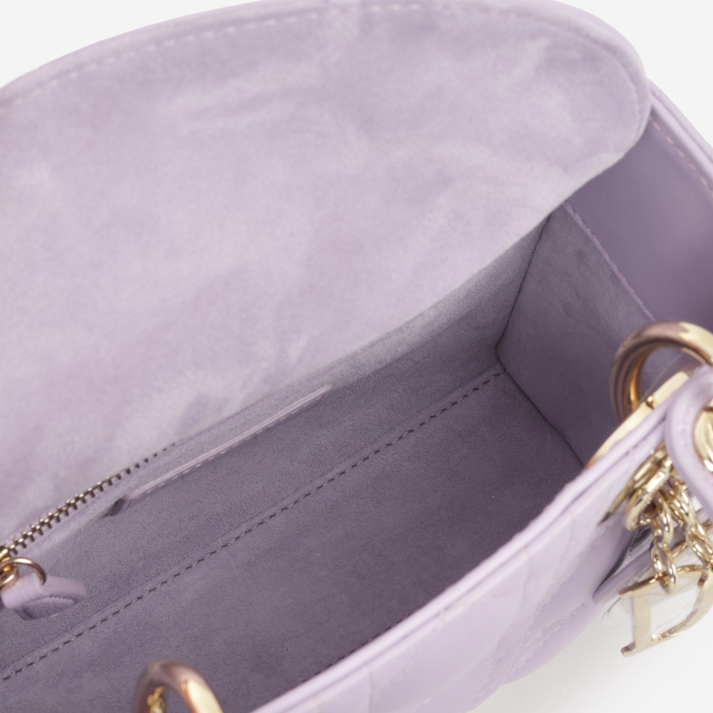 Dior Mini Lady Dior - Lilac Lambskin | Champagne Gold Hardware