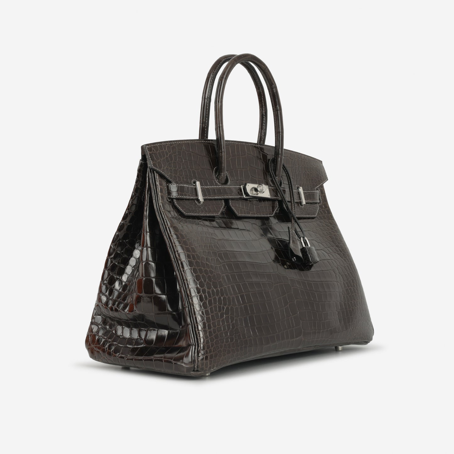 Hermès Birkin 35 - Graphite Crocodile Porosus | Palladium Hardware - Bagista