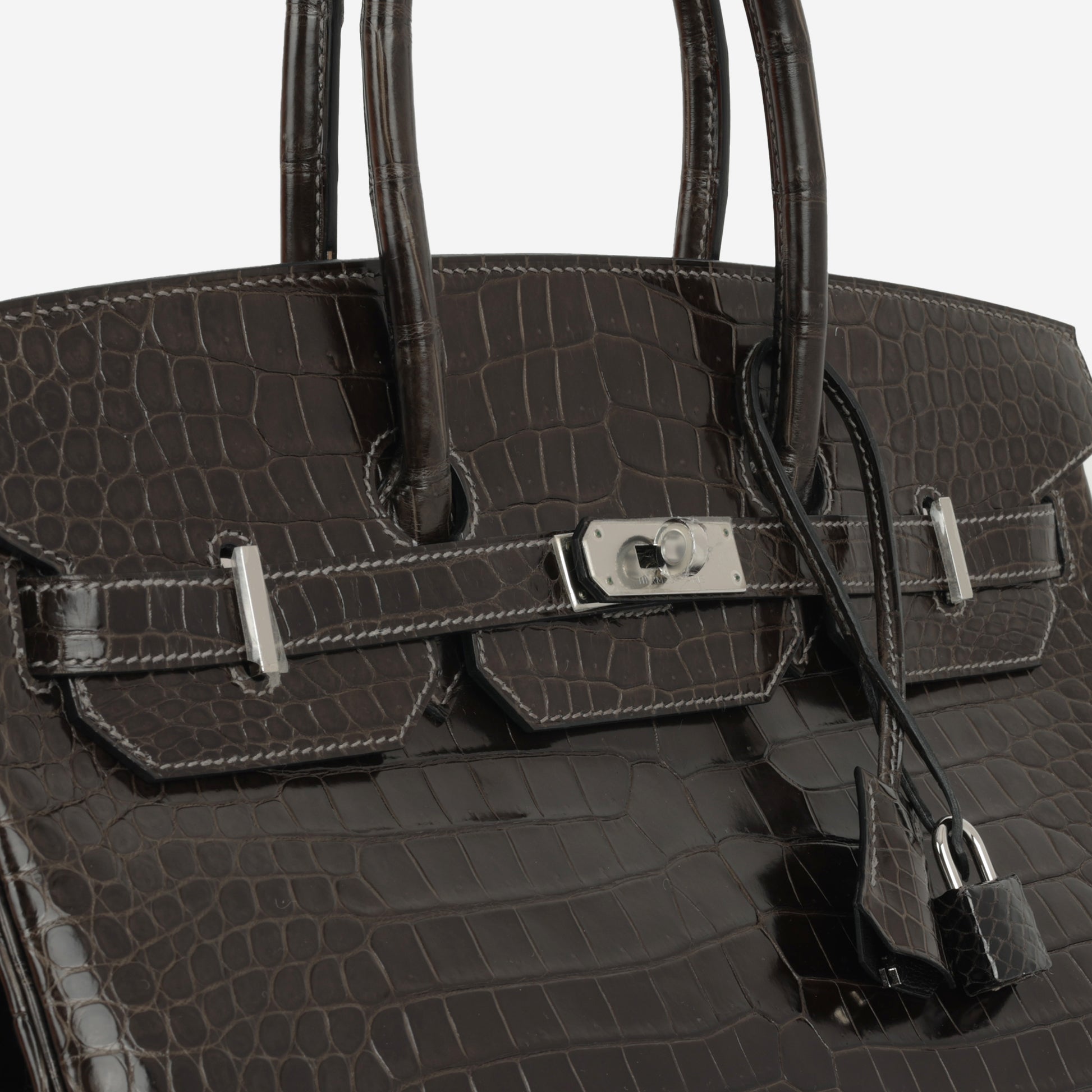Hermès Birkin 35 - Graphite Crocodile Porosus | Palladium Hardware - Bagista