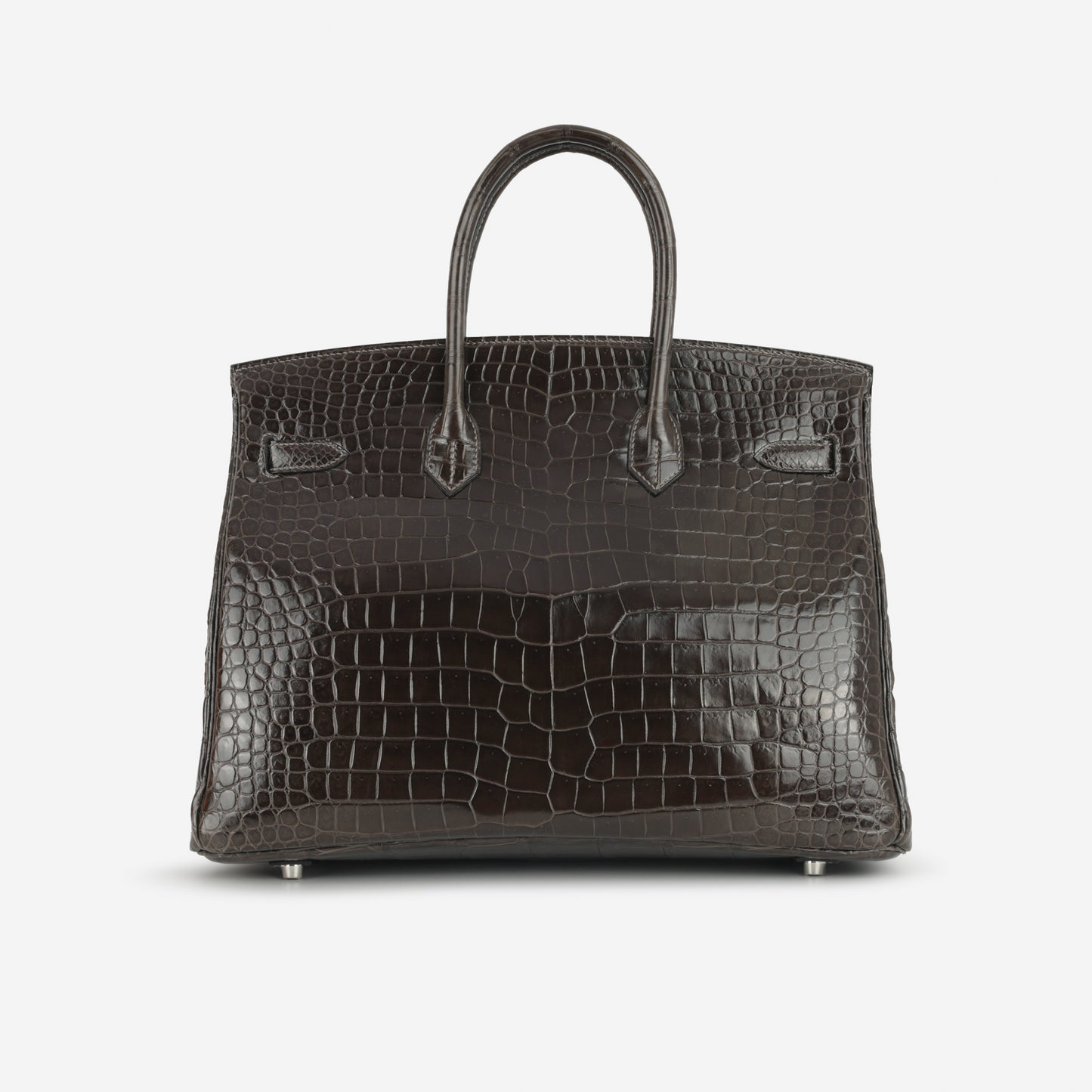 Hermès Birkin 35 - Graphite Crocodile Porosus | Palladium Hardware - Bagista