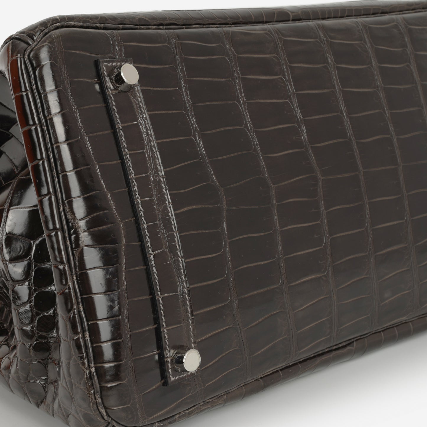 Hermès Birkin 35 - Graphite Crocodile Porosus | Palladium Hardware - Bagista