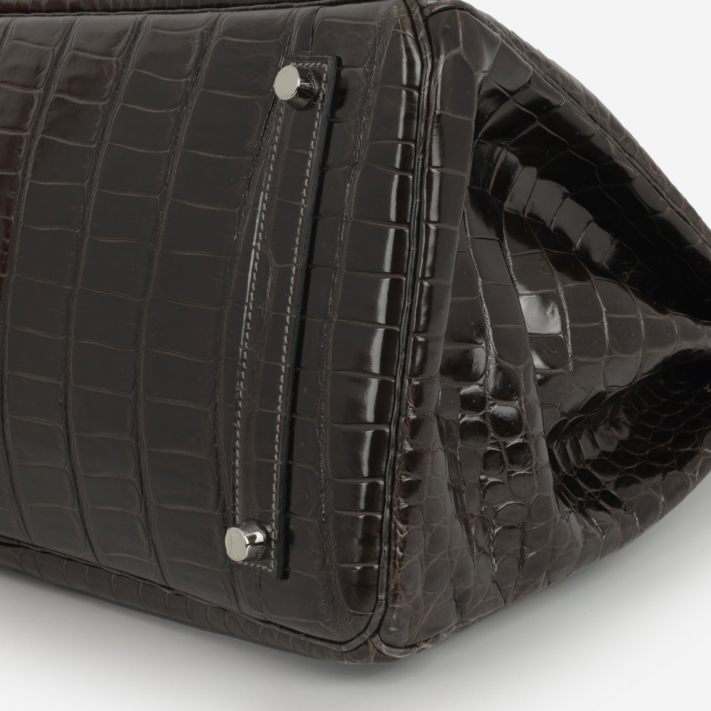 Hermès Birkin 35 - Graphite Crocodile Porosus | Palladium Hardware - Bagista