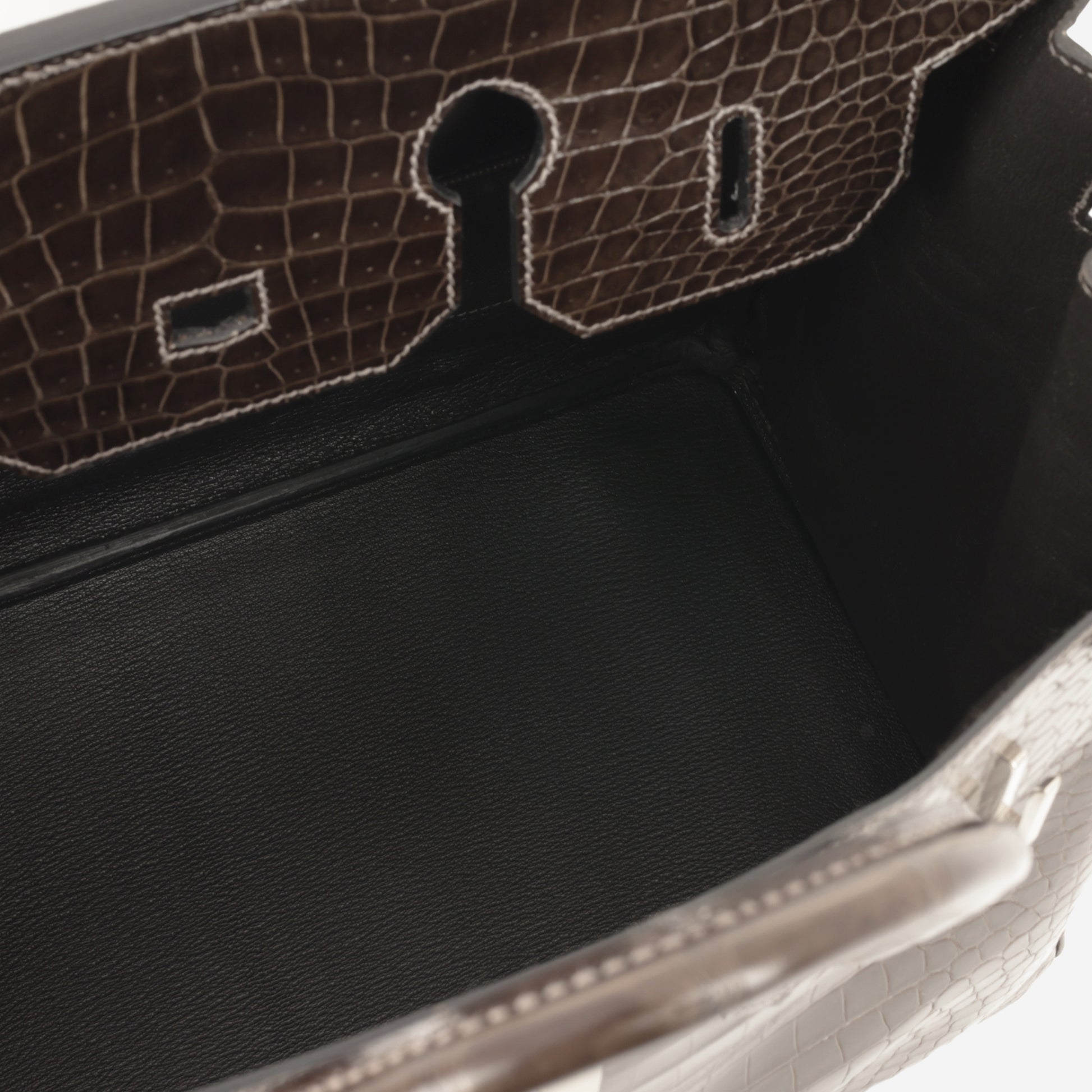 Hermès Birkin 35 - Graphite Crocodile Porosus | Palladium Hardware - Bagista