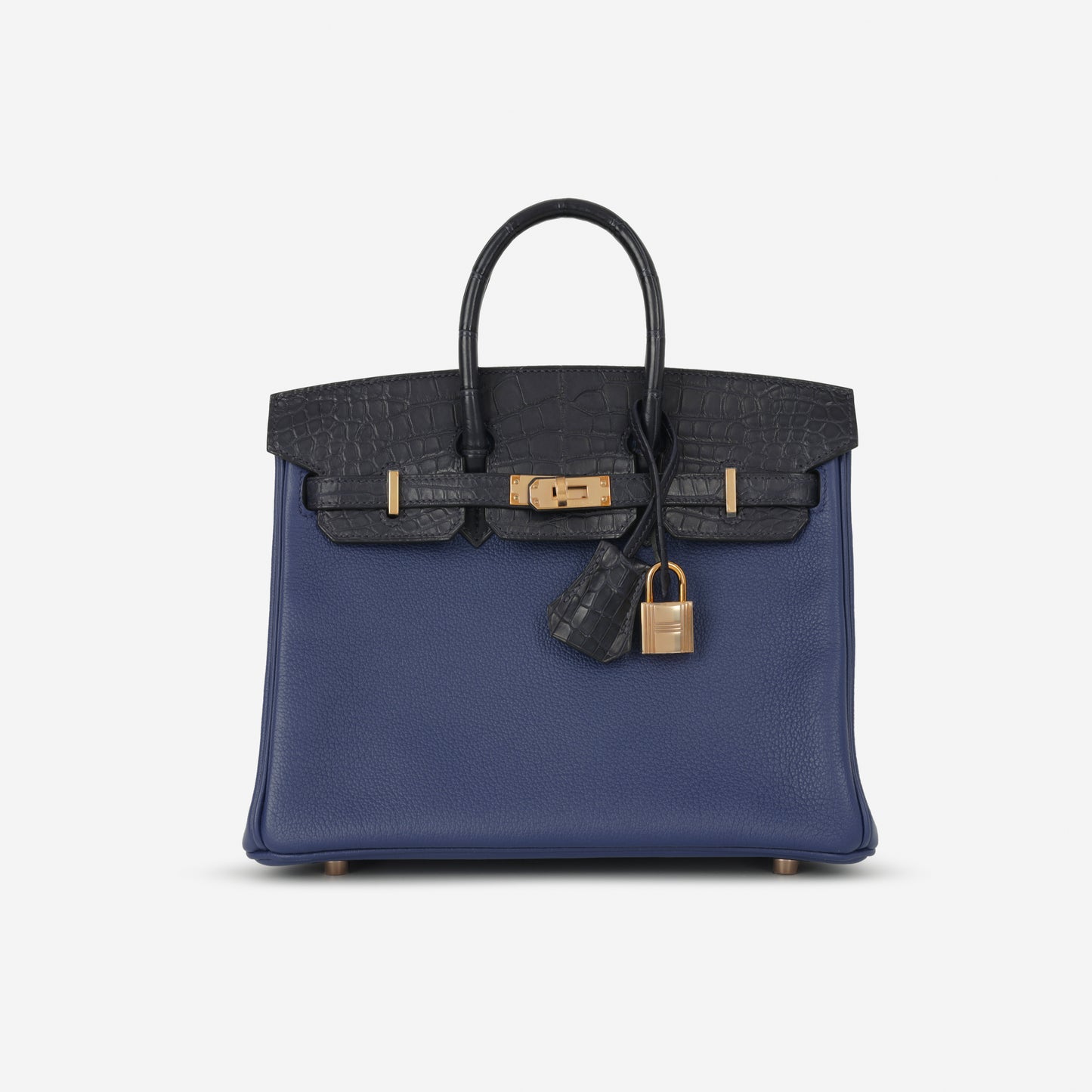 Hermès Birkin 25 Touch - Bleu Saphir Novillo / Blue Marine Alligator | Rose Gold Hardware