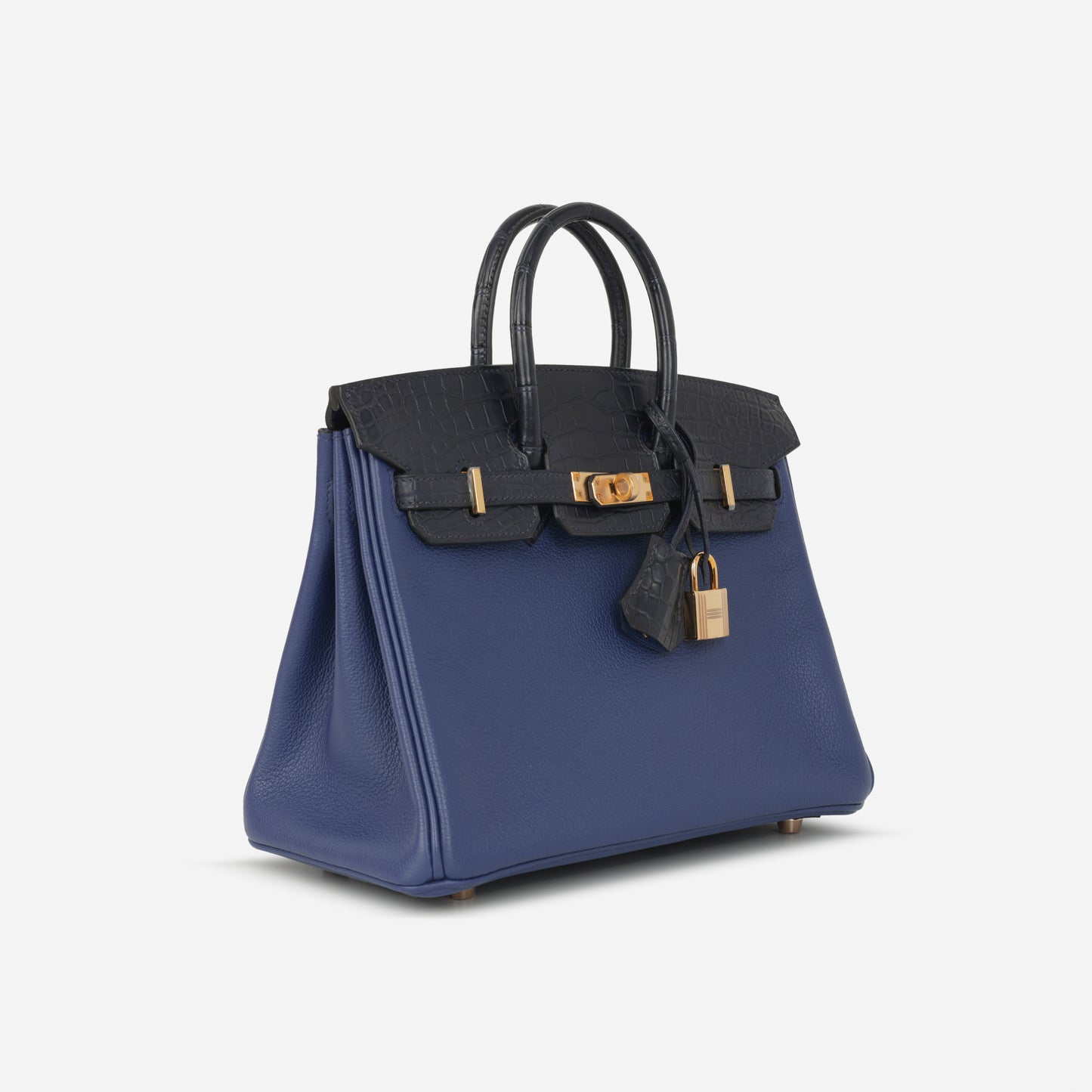 Hermès Birkin 25 Touch - Bleu Saphir Novillo / Blue Marine Alligator | Rose Gold Hardware