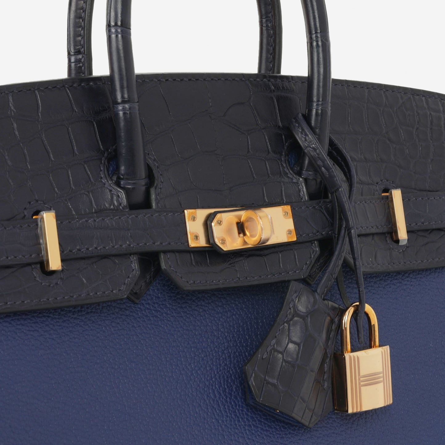 Hermès Birkin 25 Touch - Bleu Saphir Novillo / Blue Marine Alligator | Rose Gold Hardware