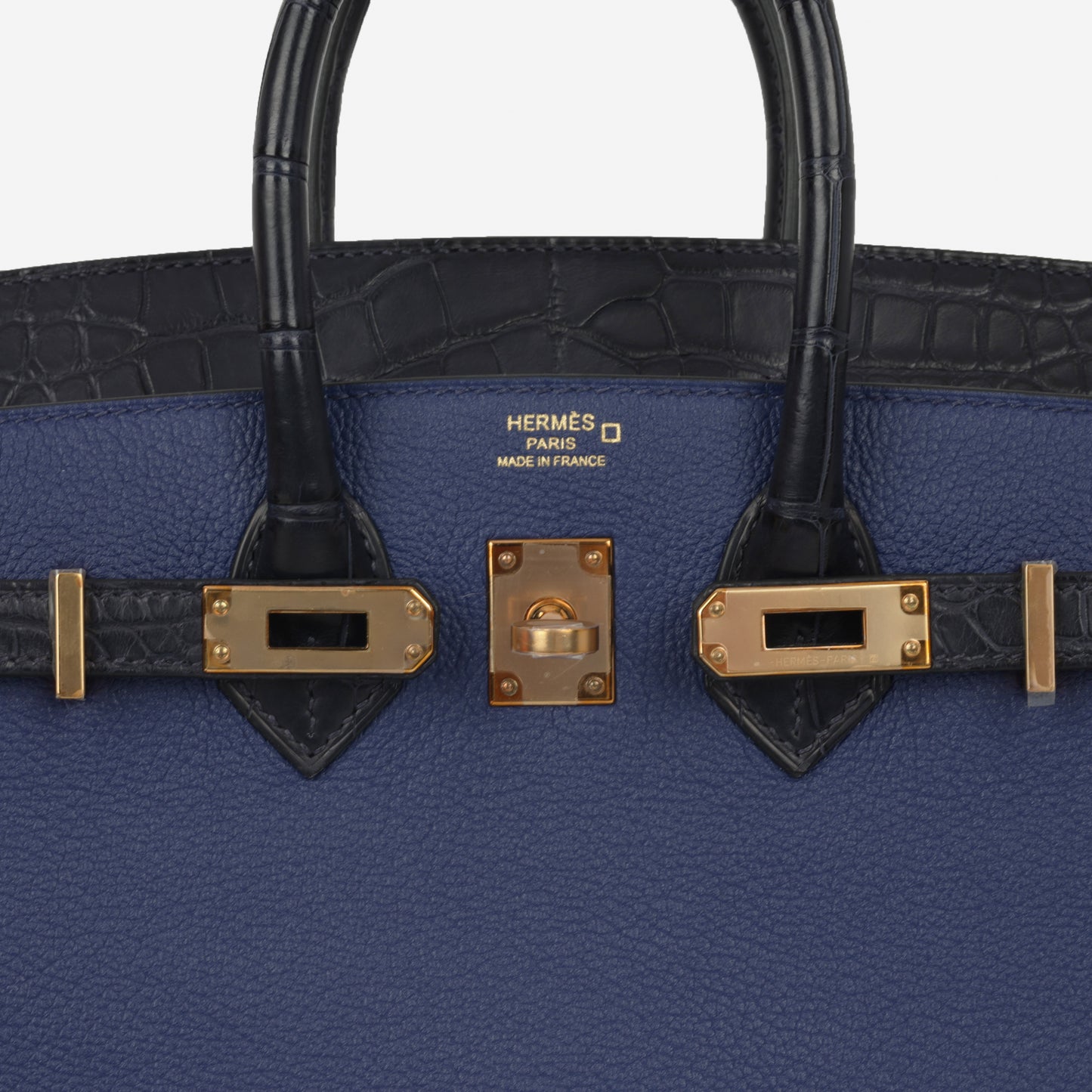 Hermès Birkin 25 Touch - Bleu Saphir Novillo / Blue Marine Alligator | Rose Gold Hardware