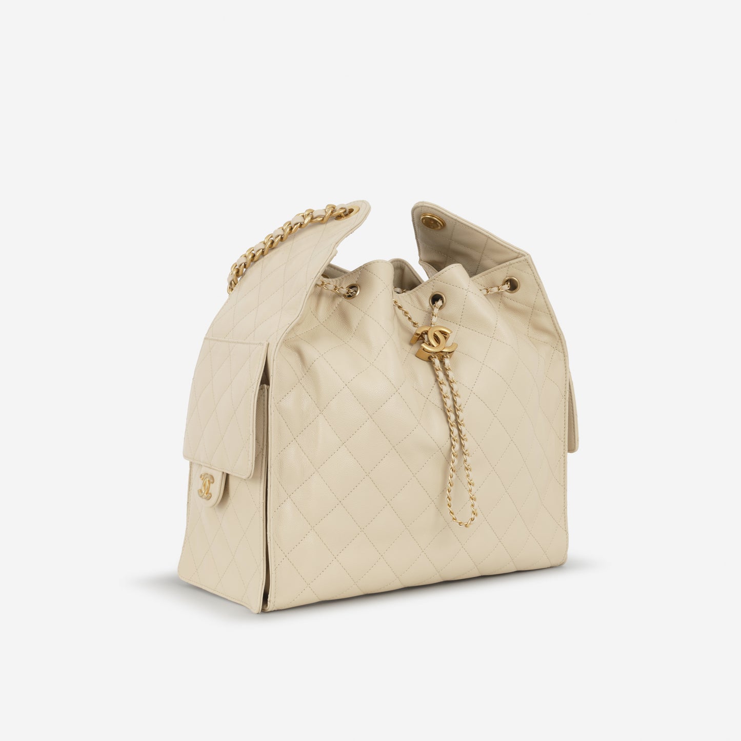 Chanel Medium 25 Hobo Bag - Beige Caviar | Gold Hardware