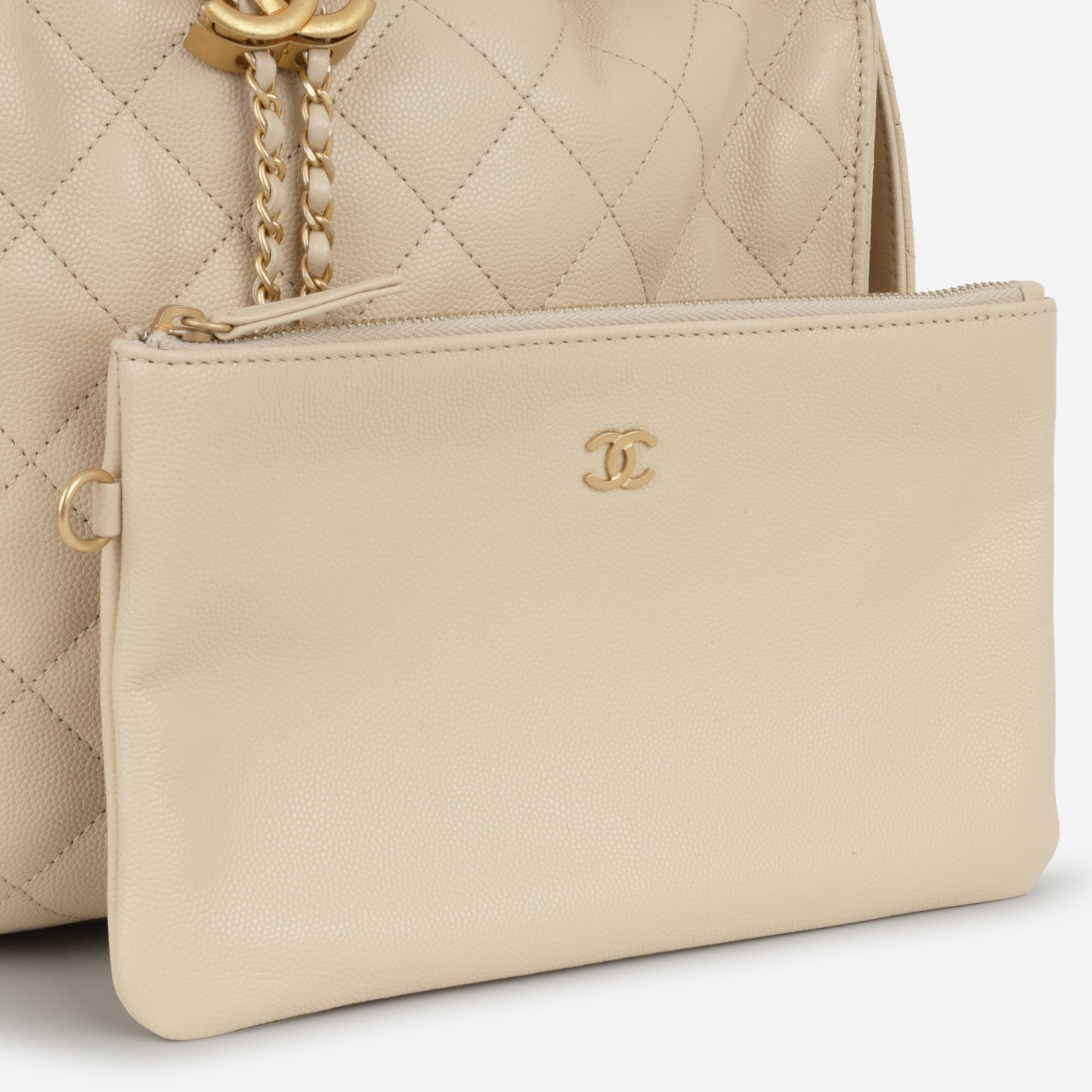 Chanel Medium 25 Hobo Bag - Beige Caviar | Gold Hardware