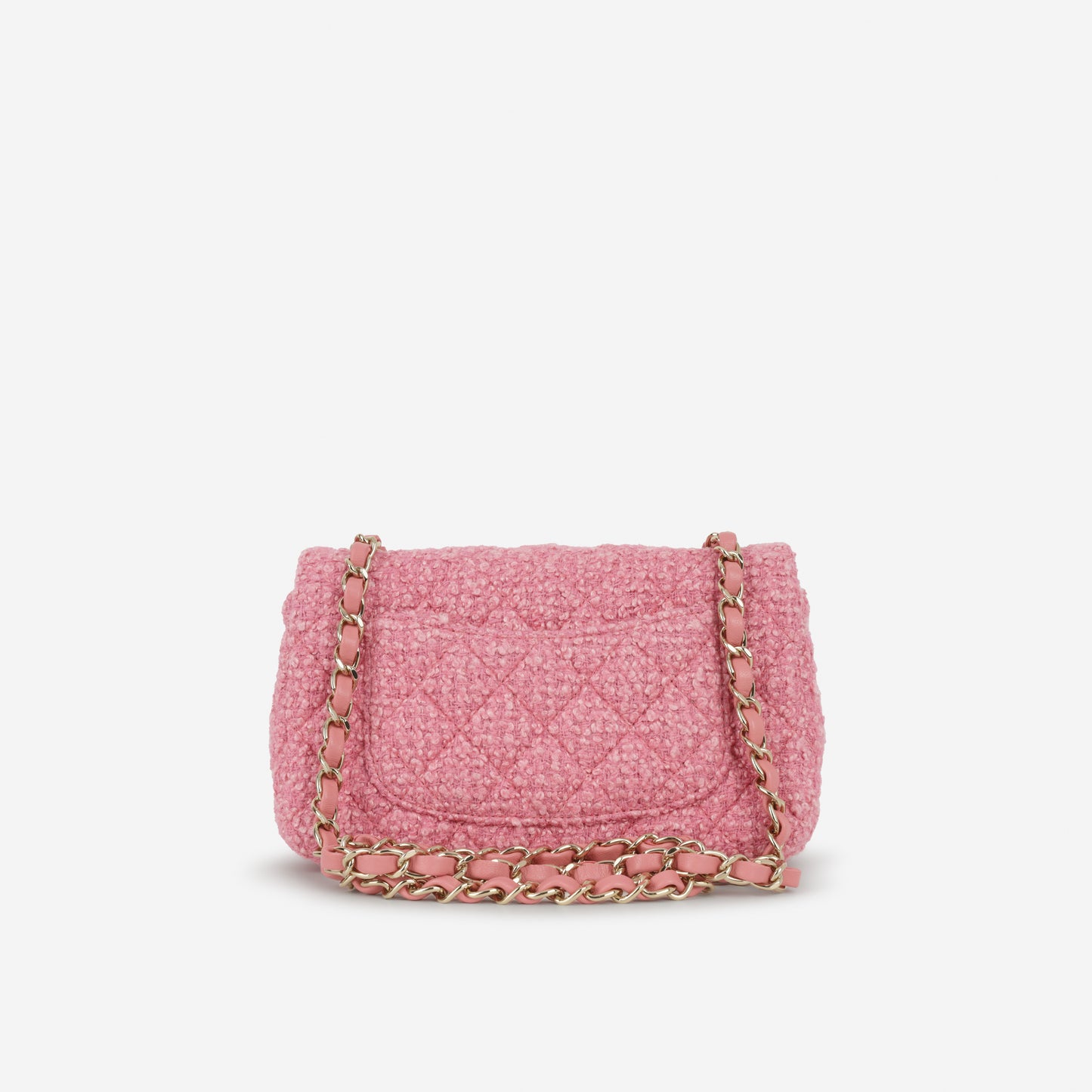 Chanel 22B Mini Rectangular - Pink Tweed | Champagne Gold Hardware