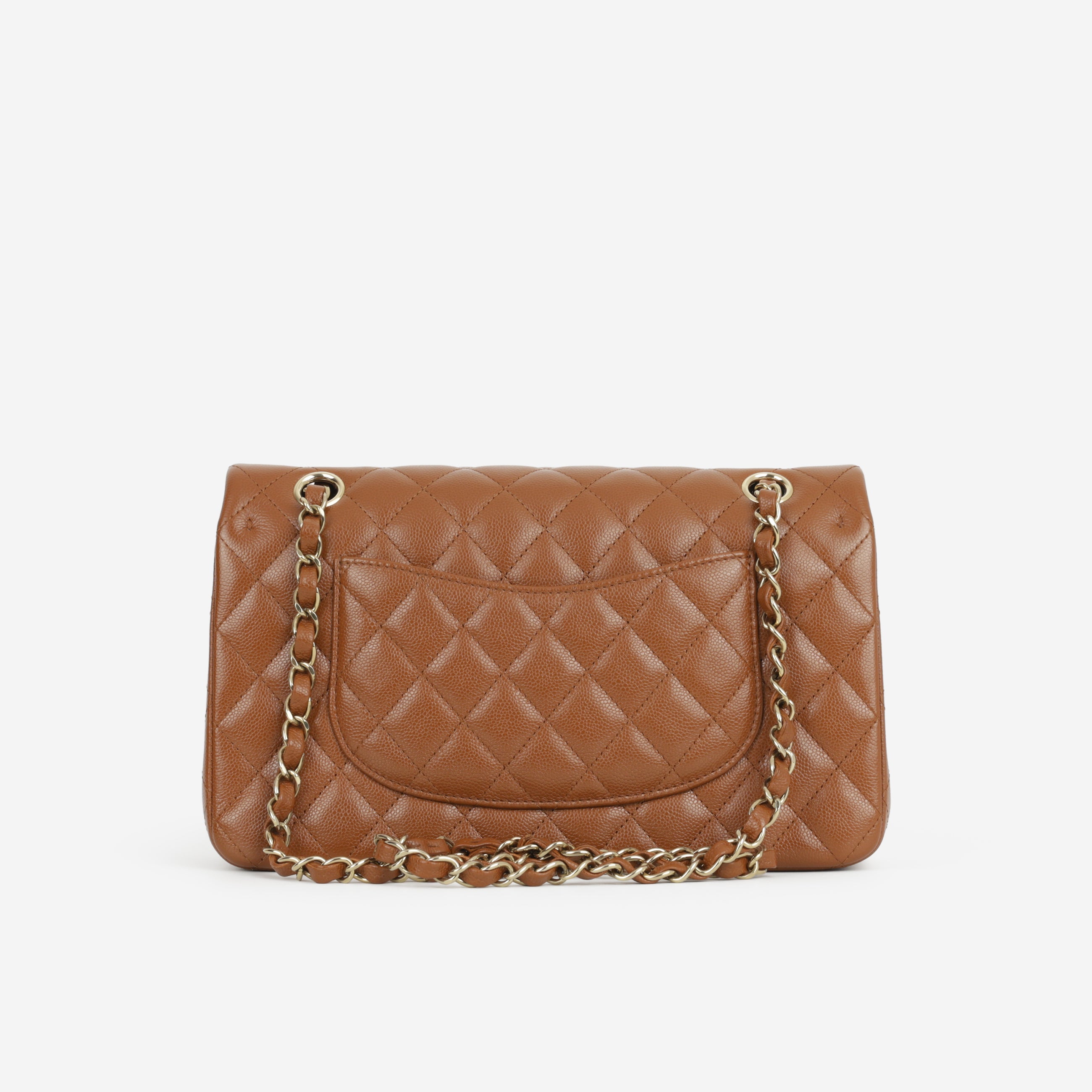 Rare Chanel Medium Classic Flap - Tan Caviar | Champagne Gold
